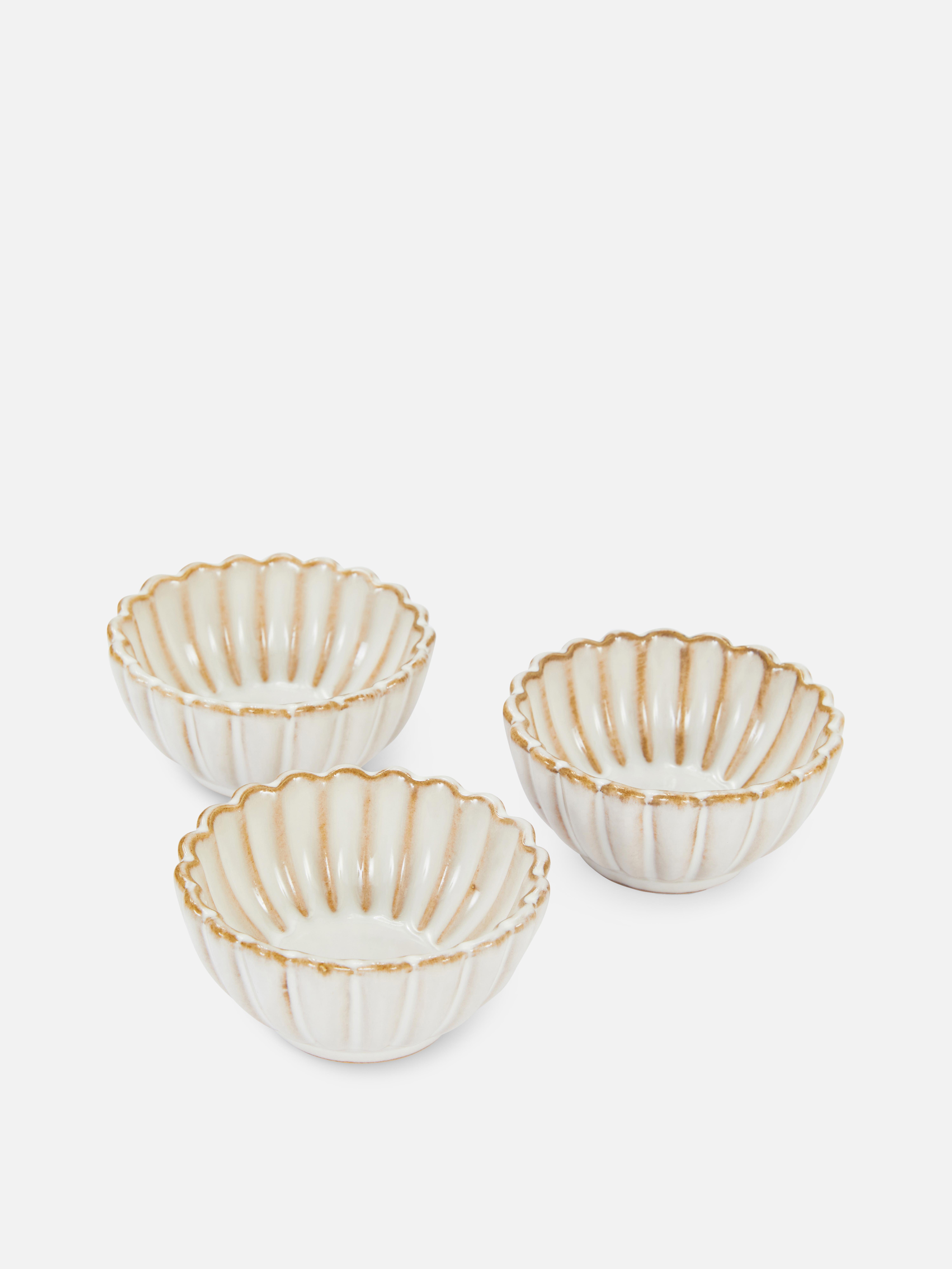 3pk Scalloped Pinch Bowls