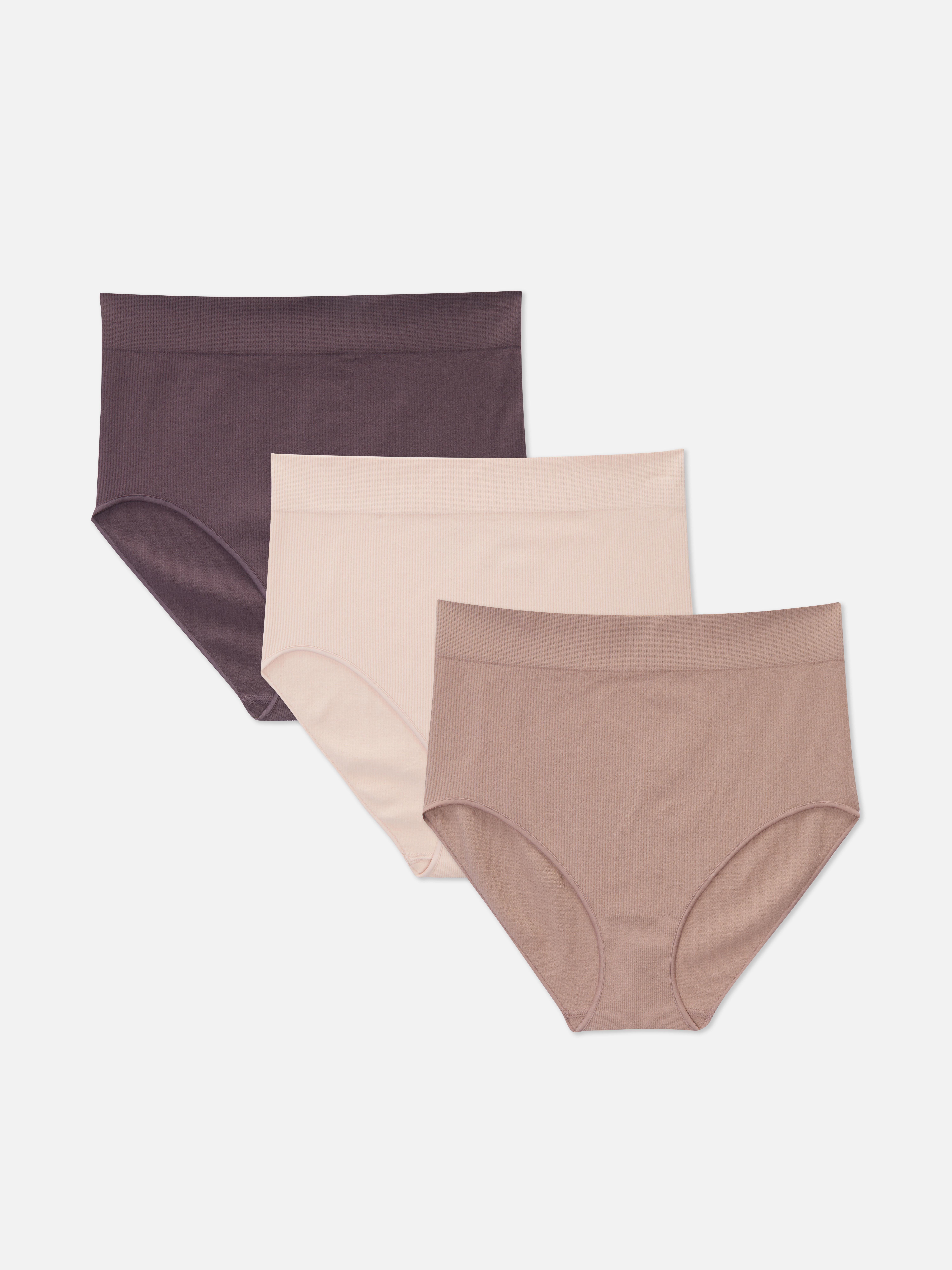 3pk Ribbed High Waisted Period Underwear Briefs | Penneys