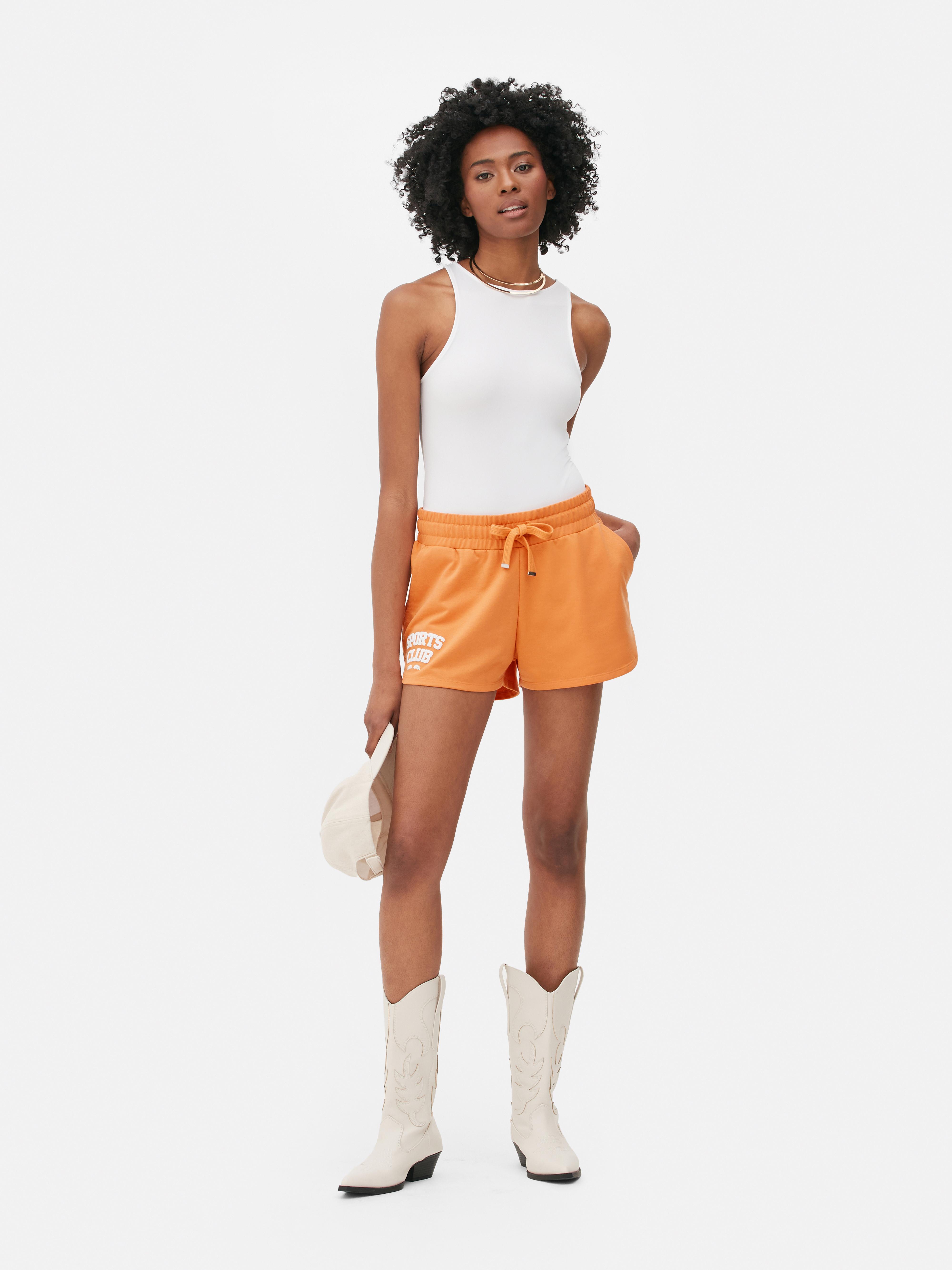 Sporty Print Shorts Orange