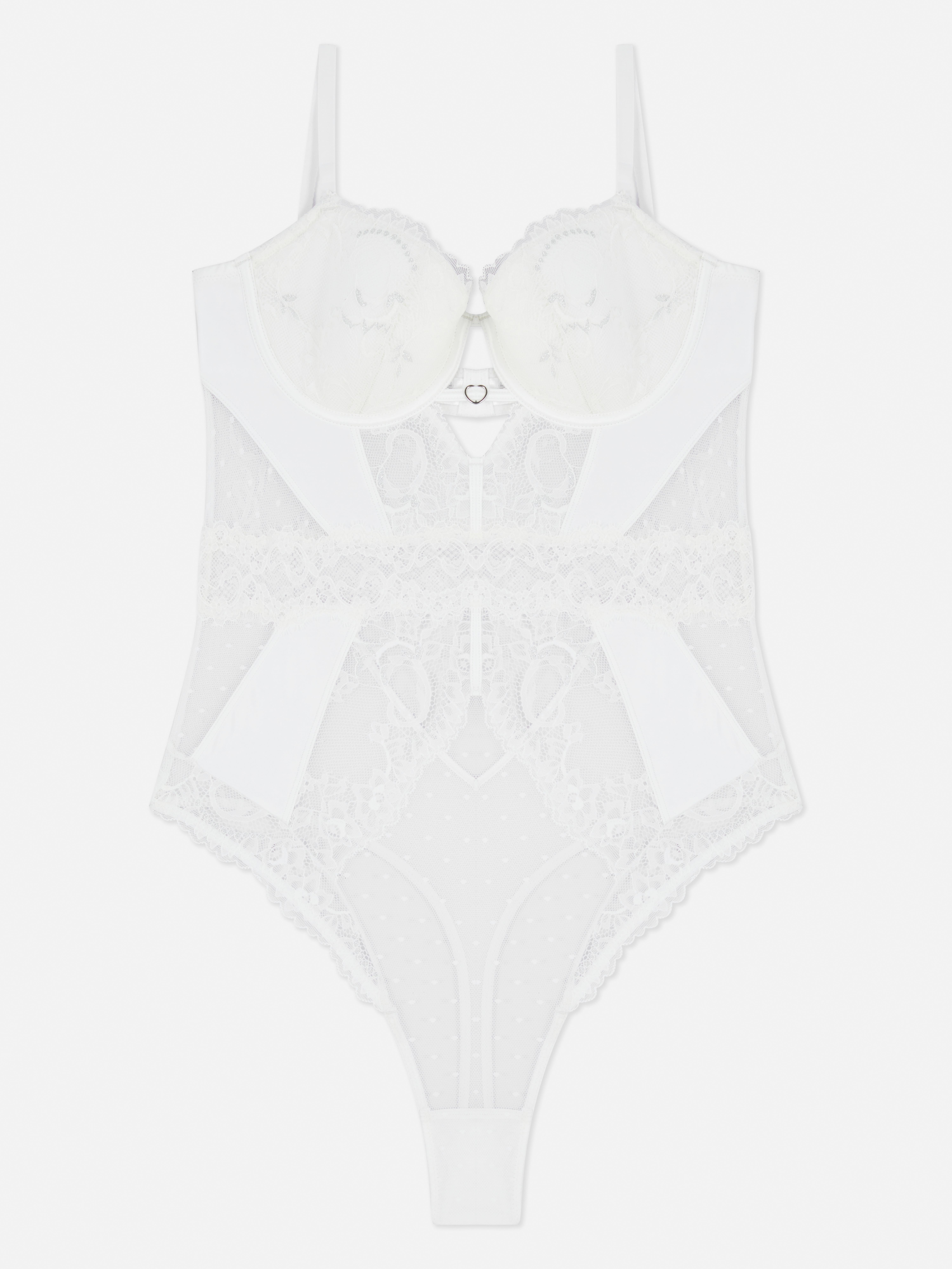 Bridal Lace & Satin Padded Cup Bodysuit