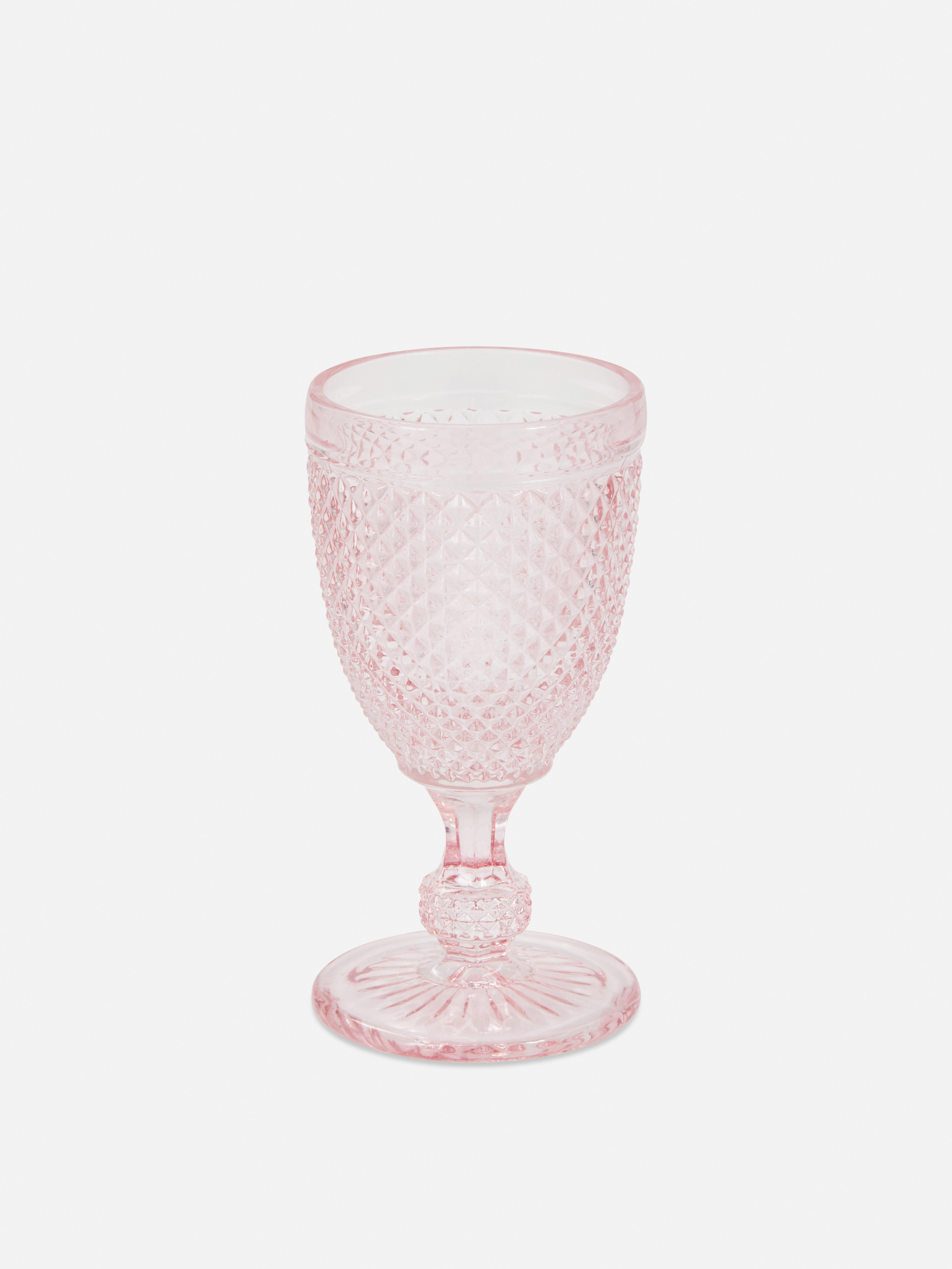 Short Stem Textured Wine Glass