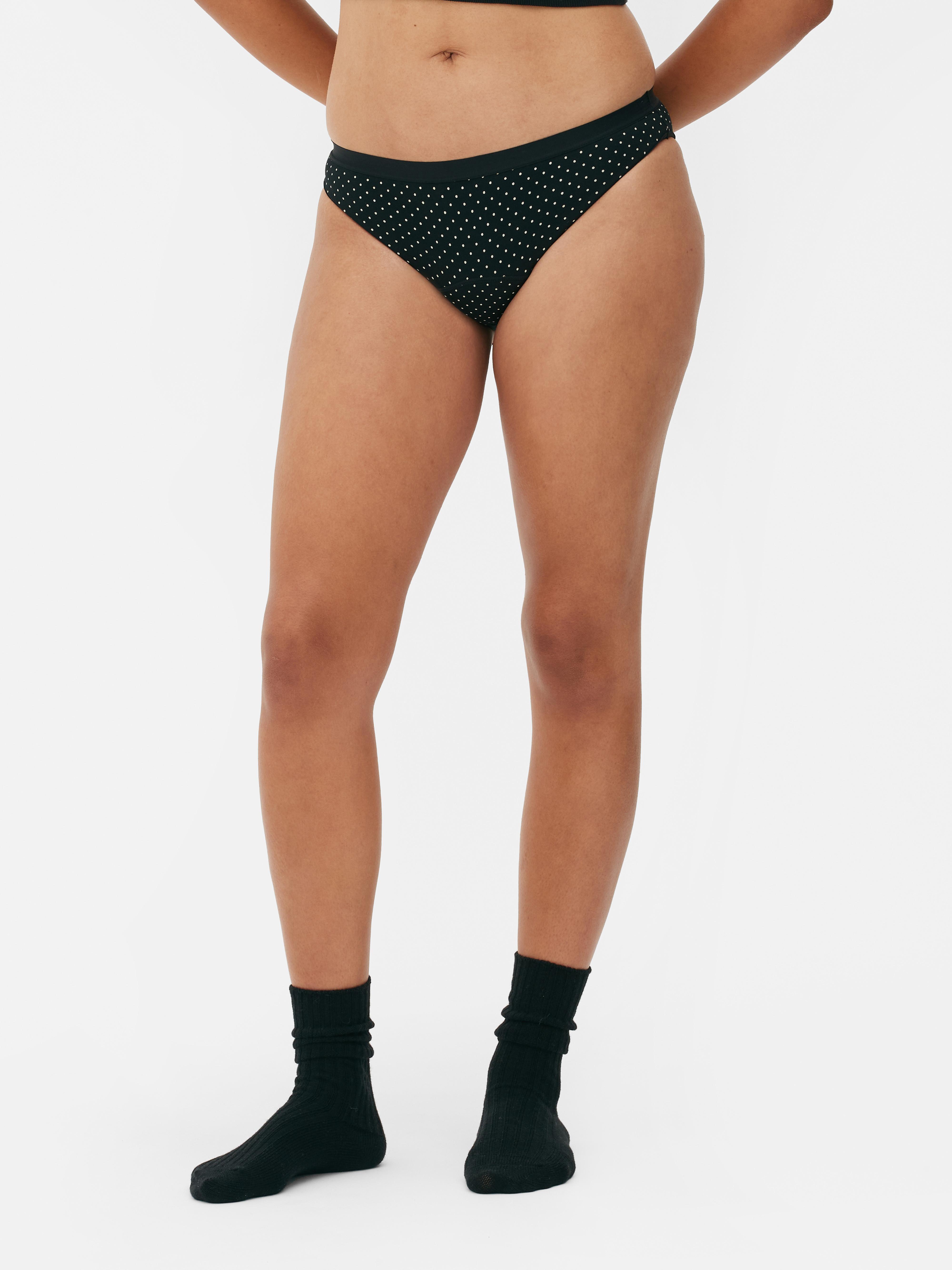 Womens Black 3pk Period Underwear Mini Briefs Primark
