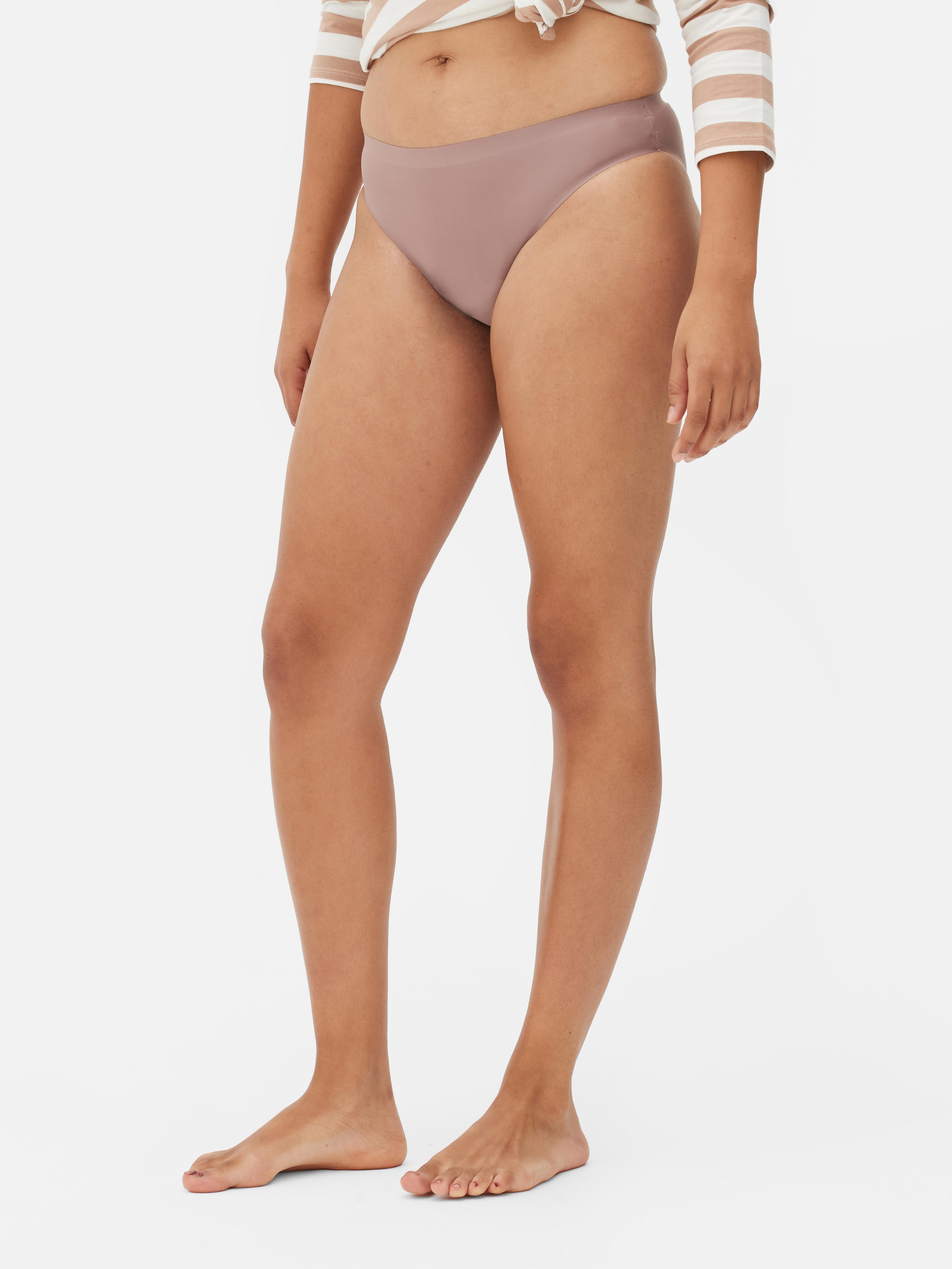 Womens Brown 2pk Seamless Period Underwear Mini Briefs Primark