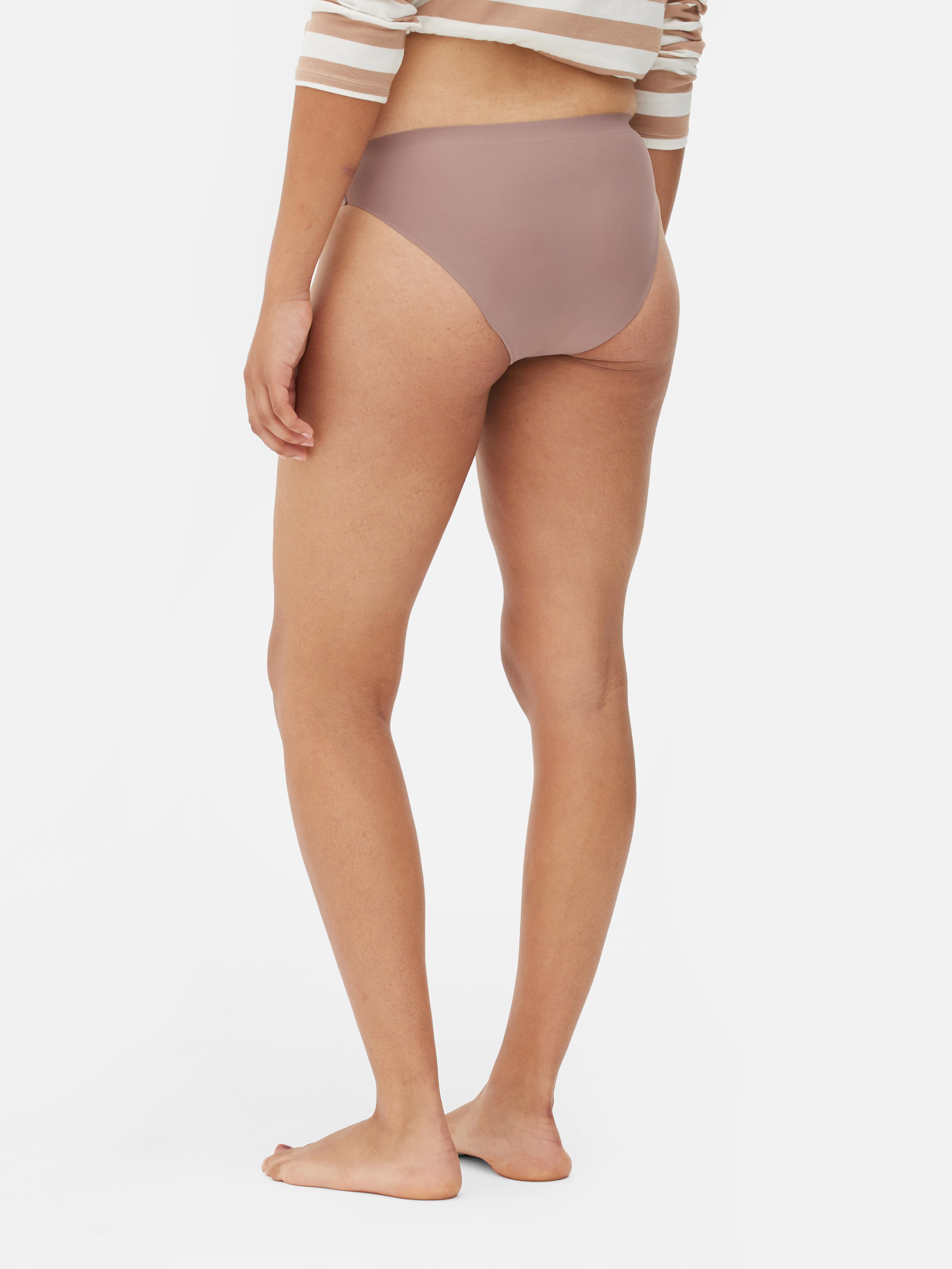 Womens Brown 2pk Seamless Period Underwear Mini Briefs