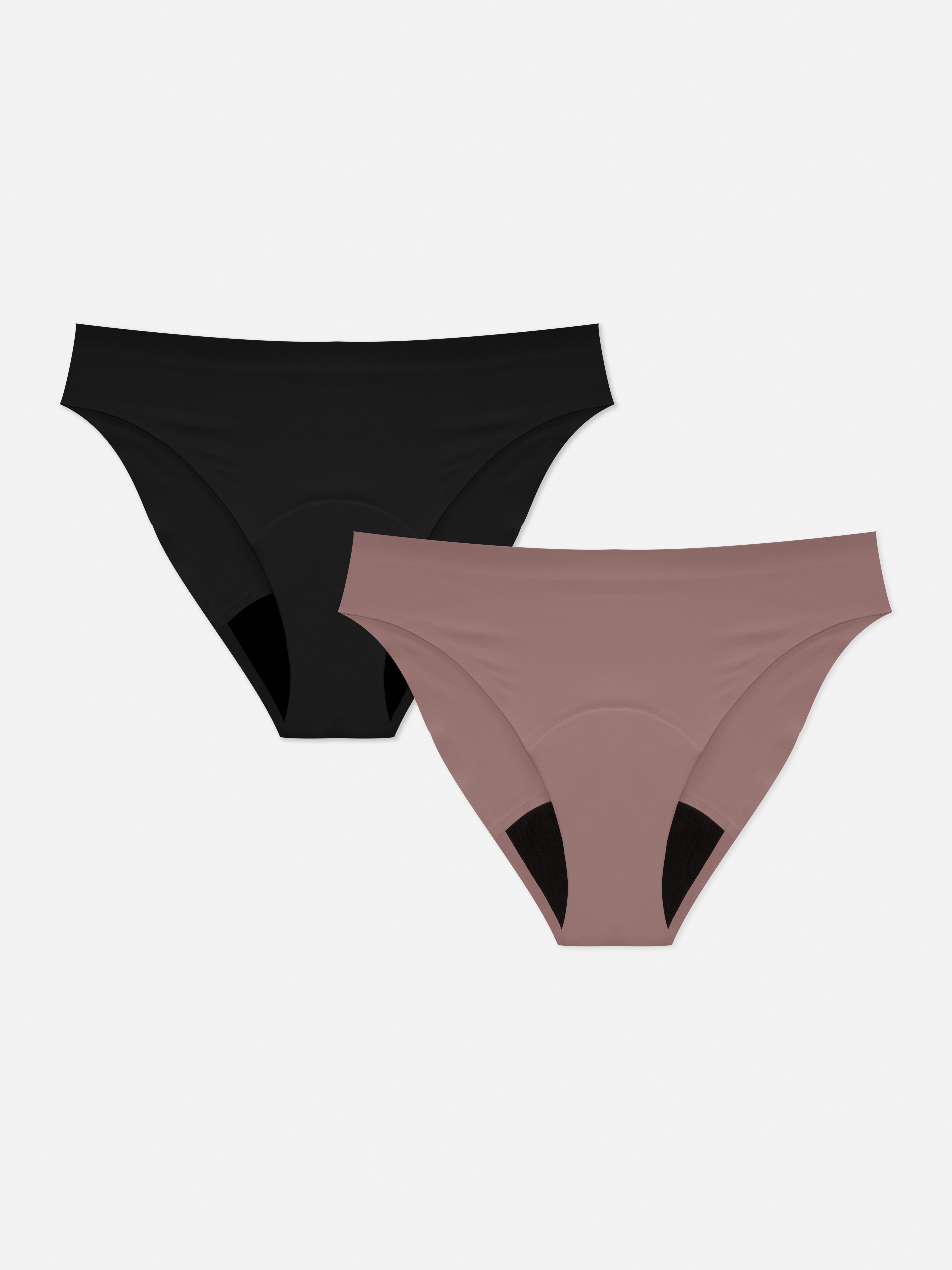 Womens Mocha 2pk Seamless Period Underwear Mini Briefs