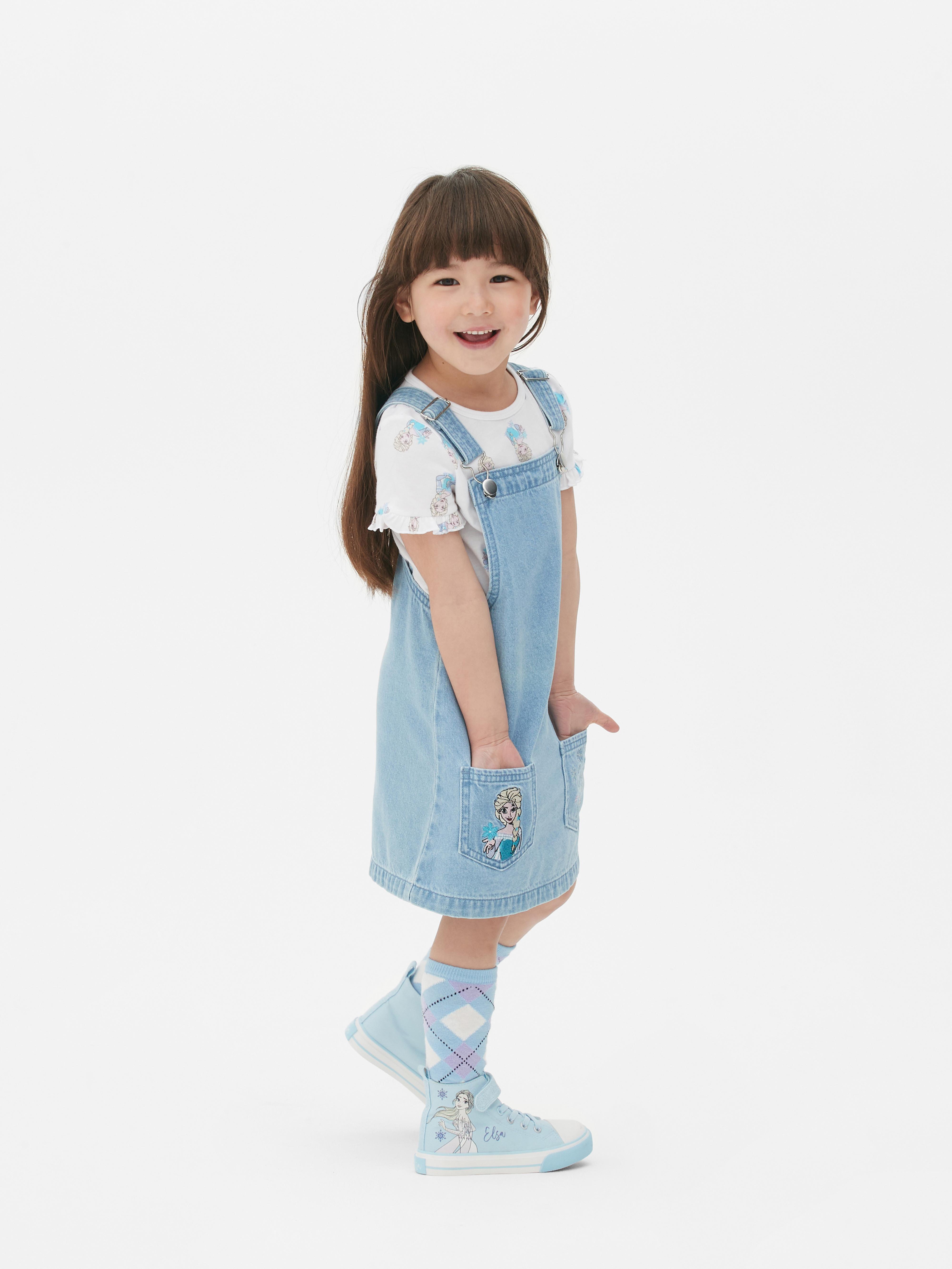 Conjunto vestido macacão e camisa Frozen da Disney