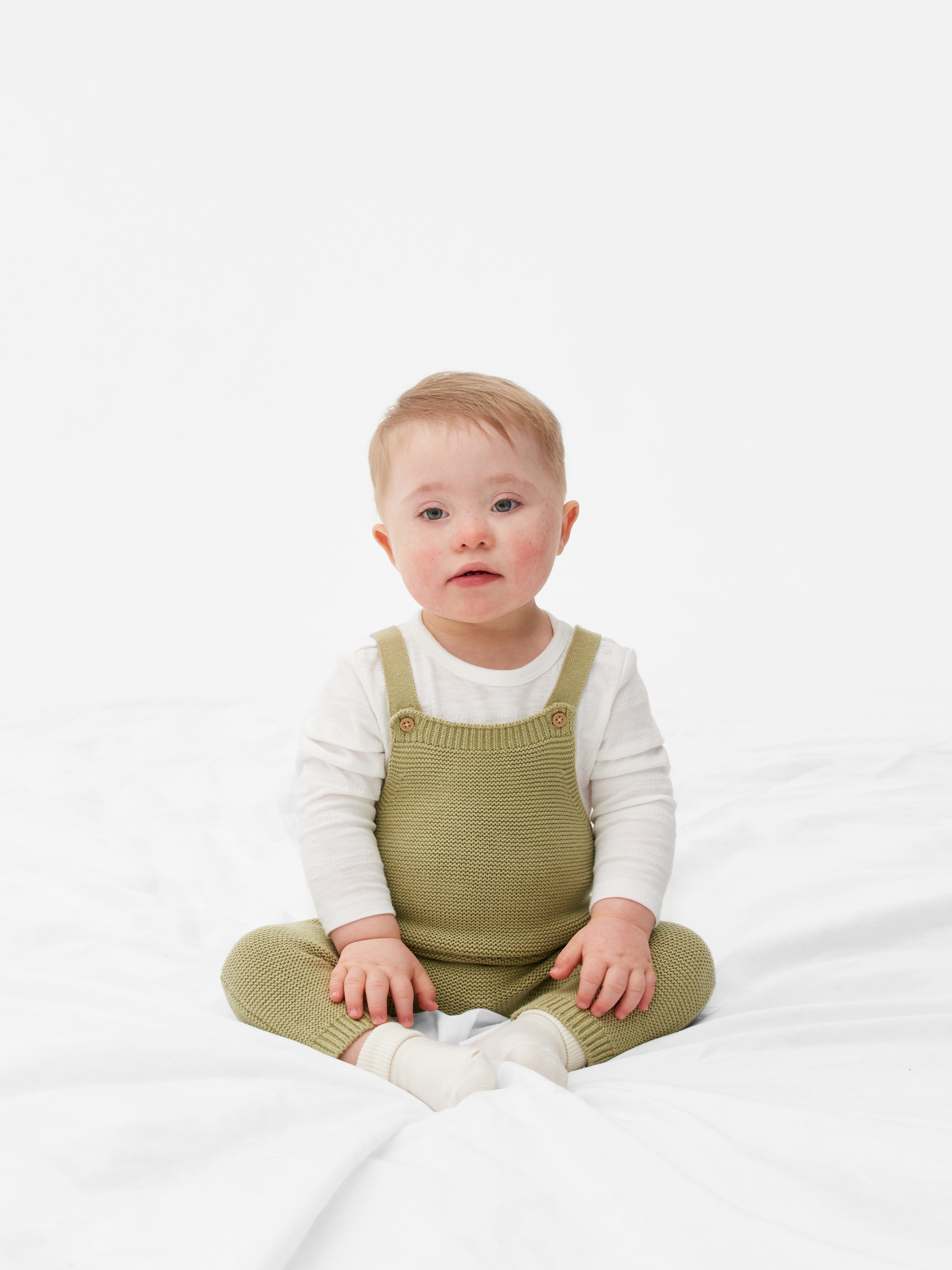 2pc Knit Dungaree And Bodysuit Set