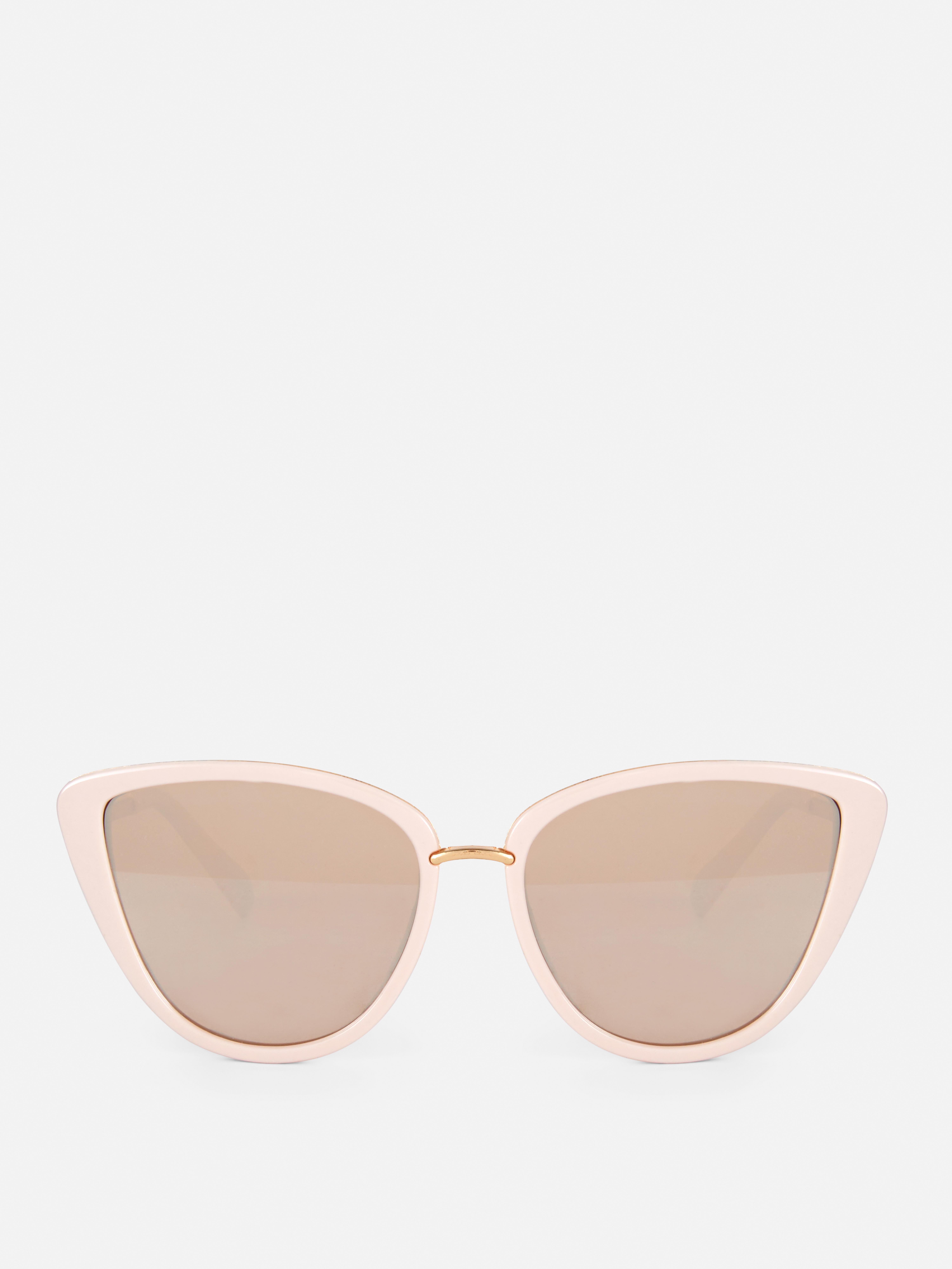Metallic Trim Cat Eye Sunglasses Blush