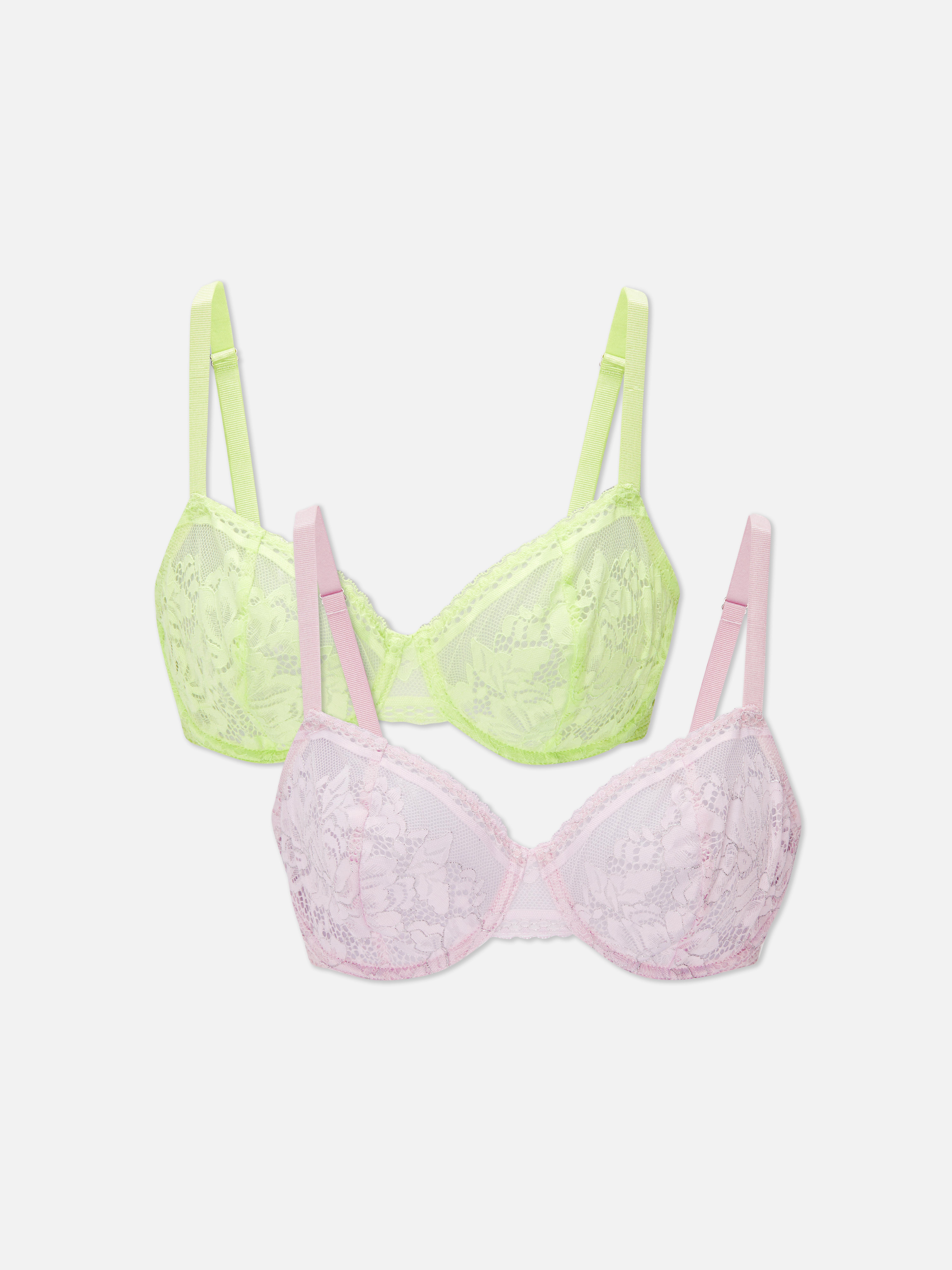 2-Pack D-G Non-Padded Lace Bras