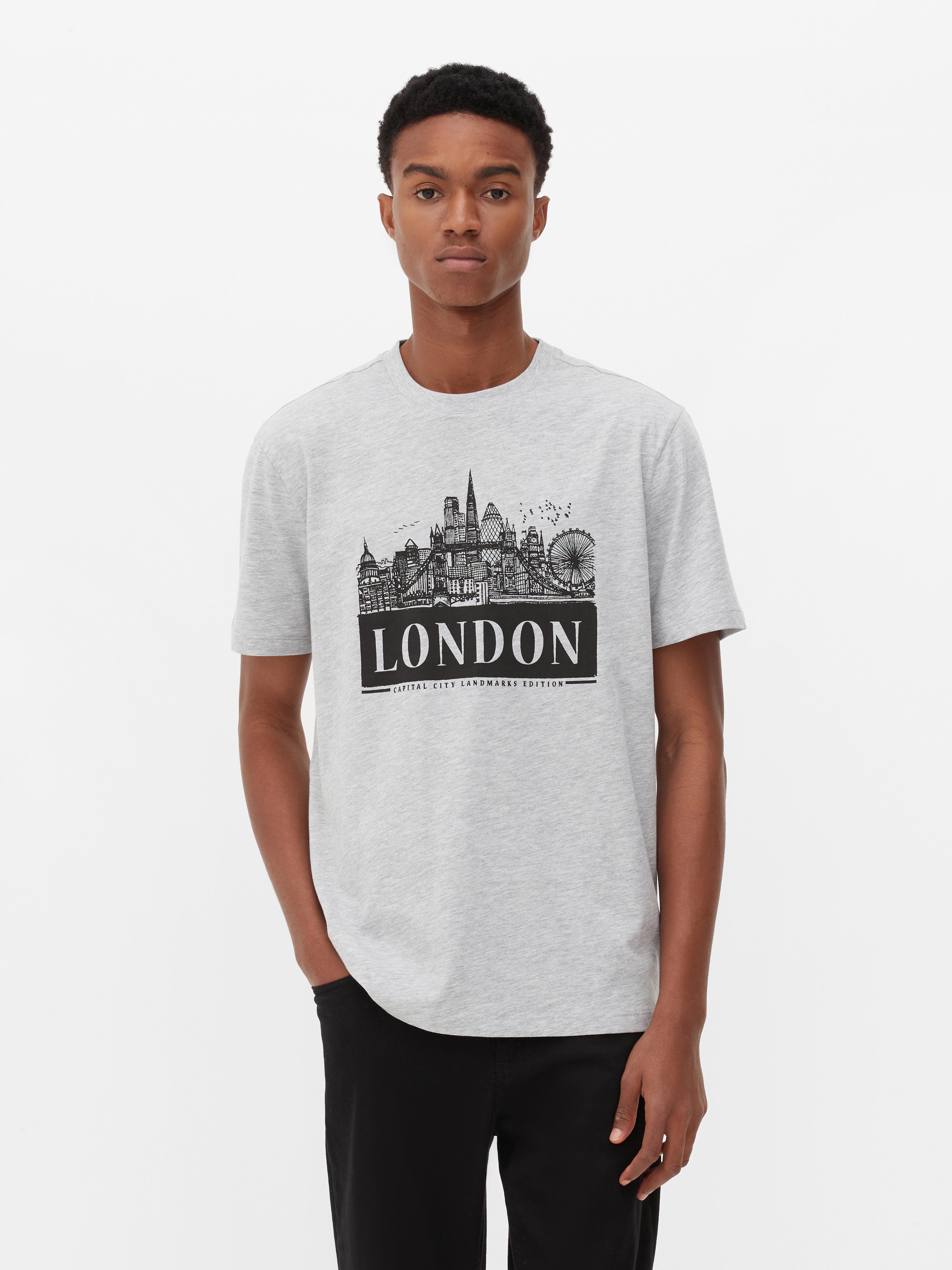 Primark khaki green Los Angeles Outline T-shirt UK