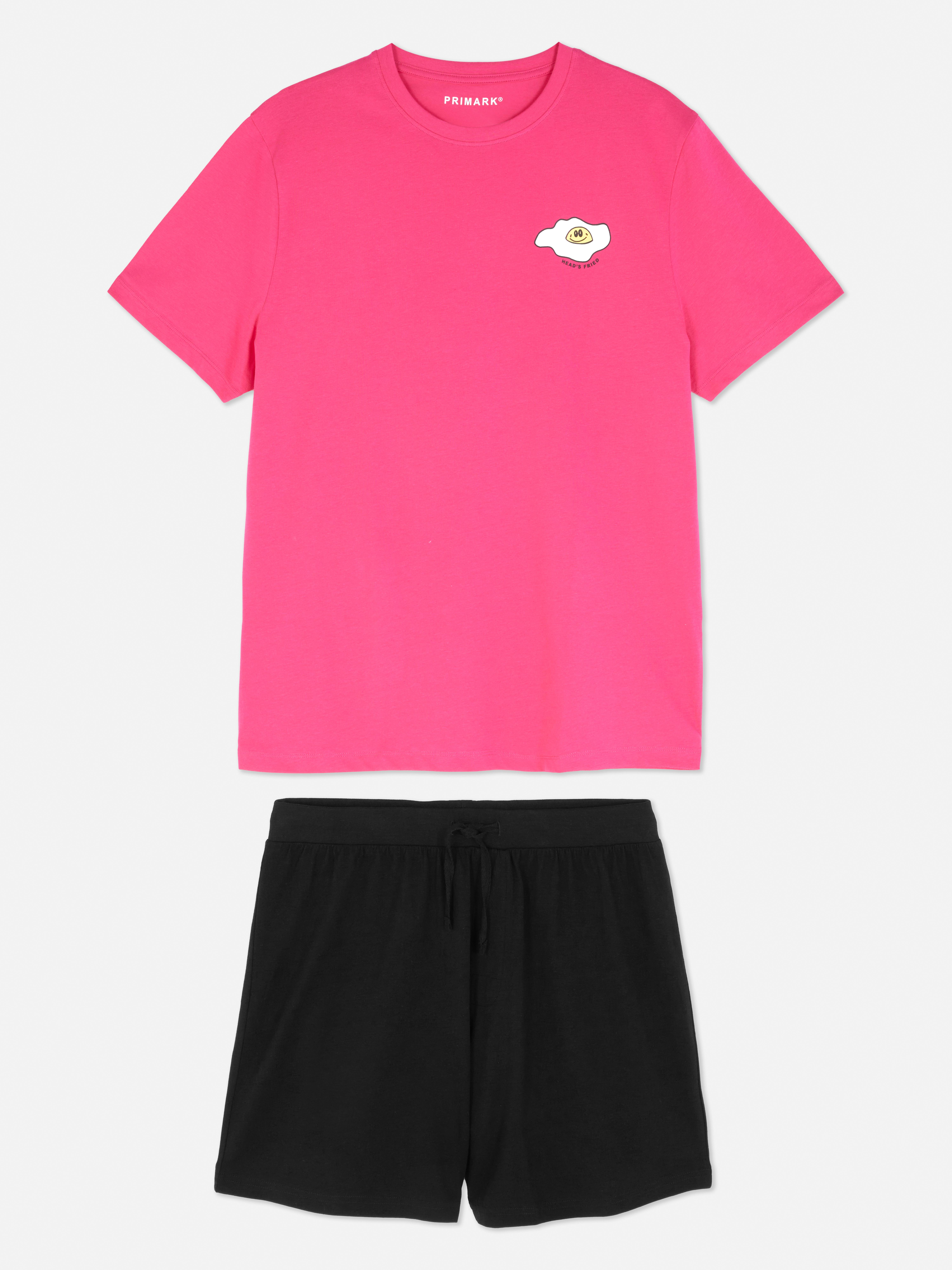 Graphic T-shirt and Shorts Pyjamas Pink