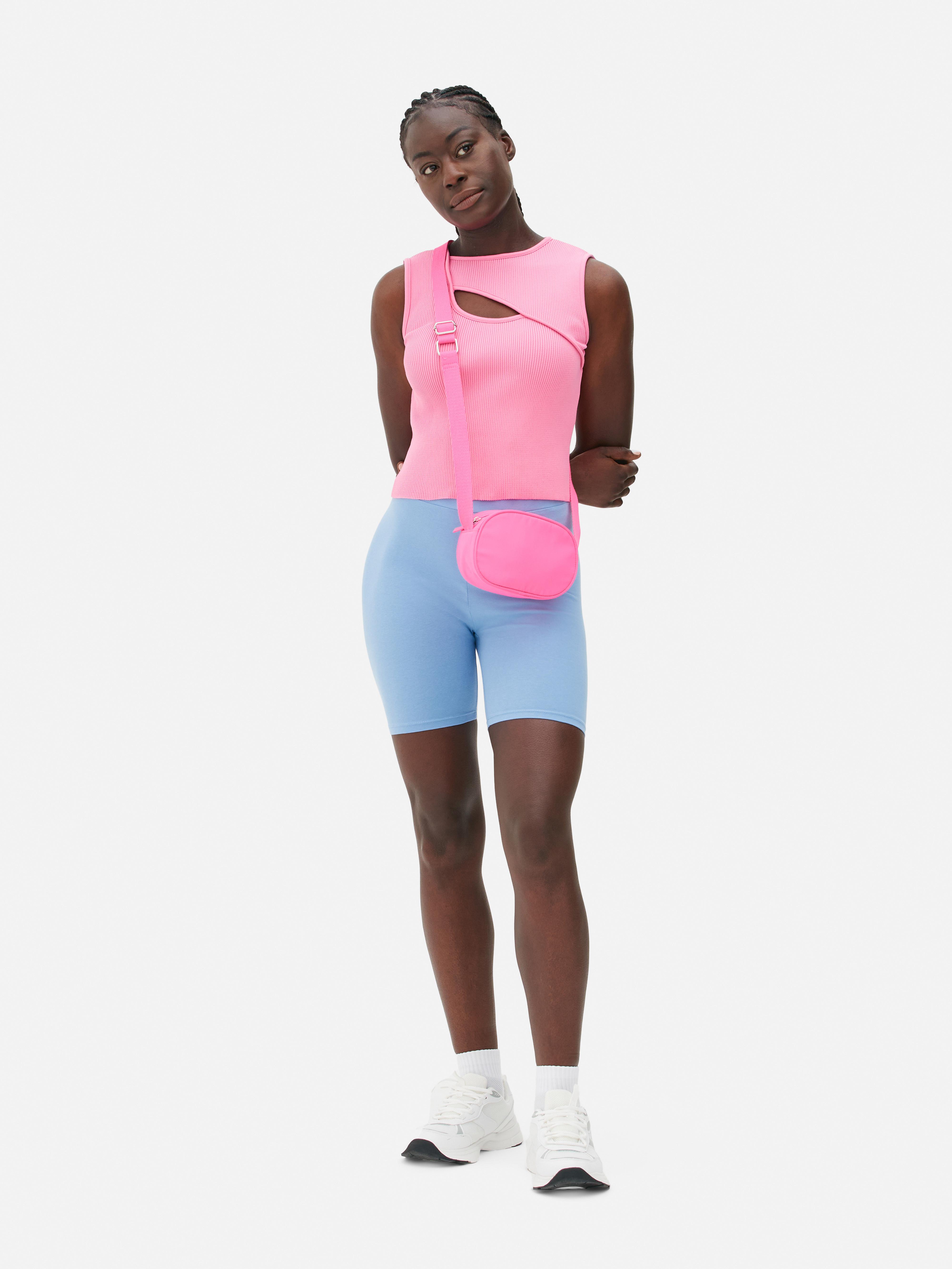 Womens Light Blue Cotton Cycling Shorts