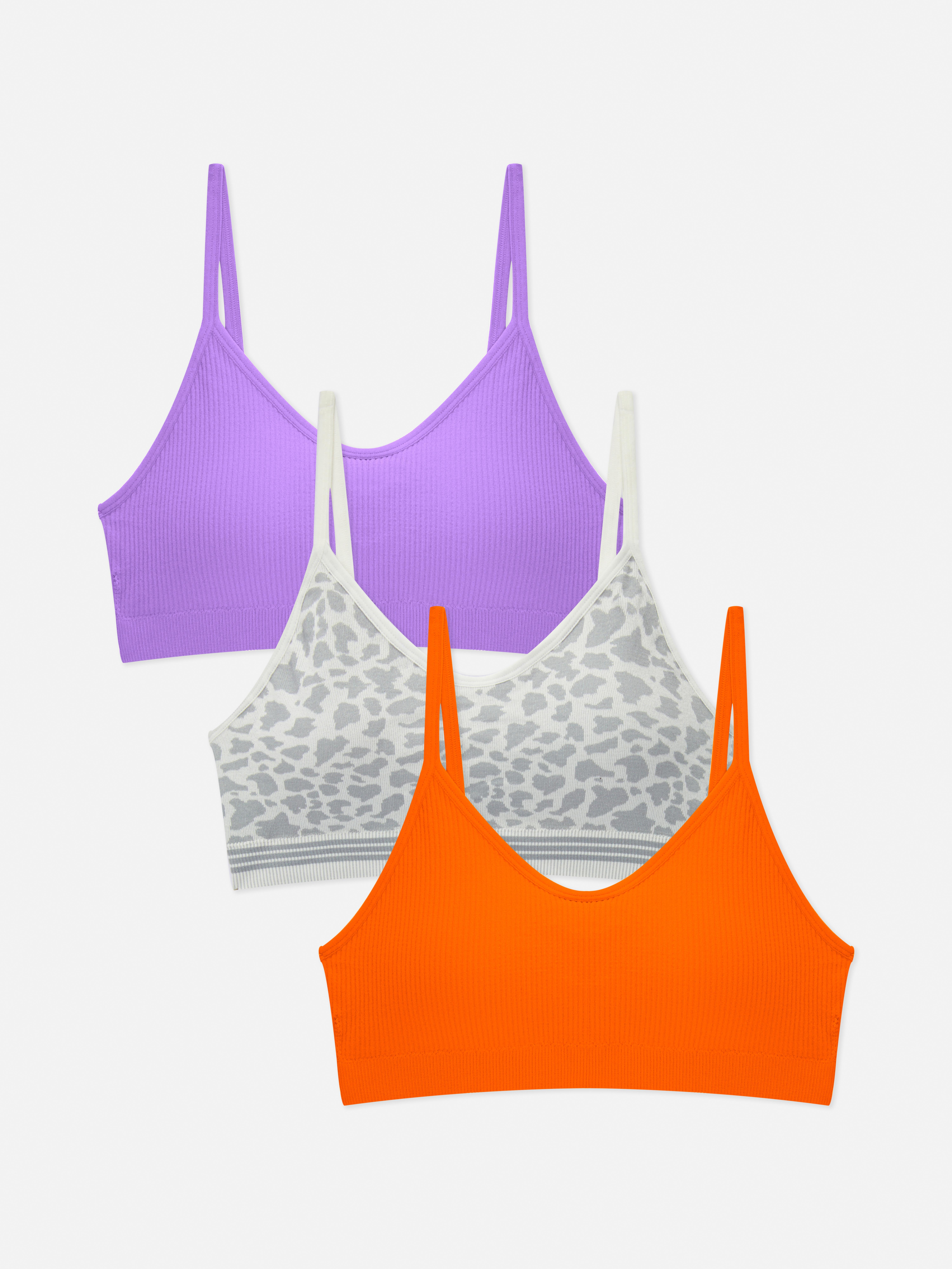 3-Pack Seamfree Cropped Cami Bralettes