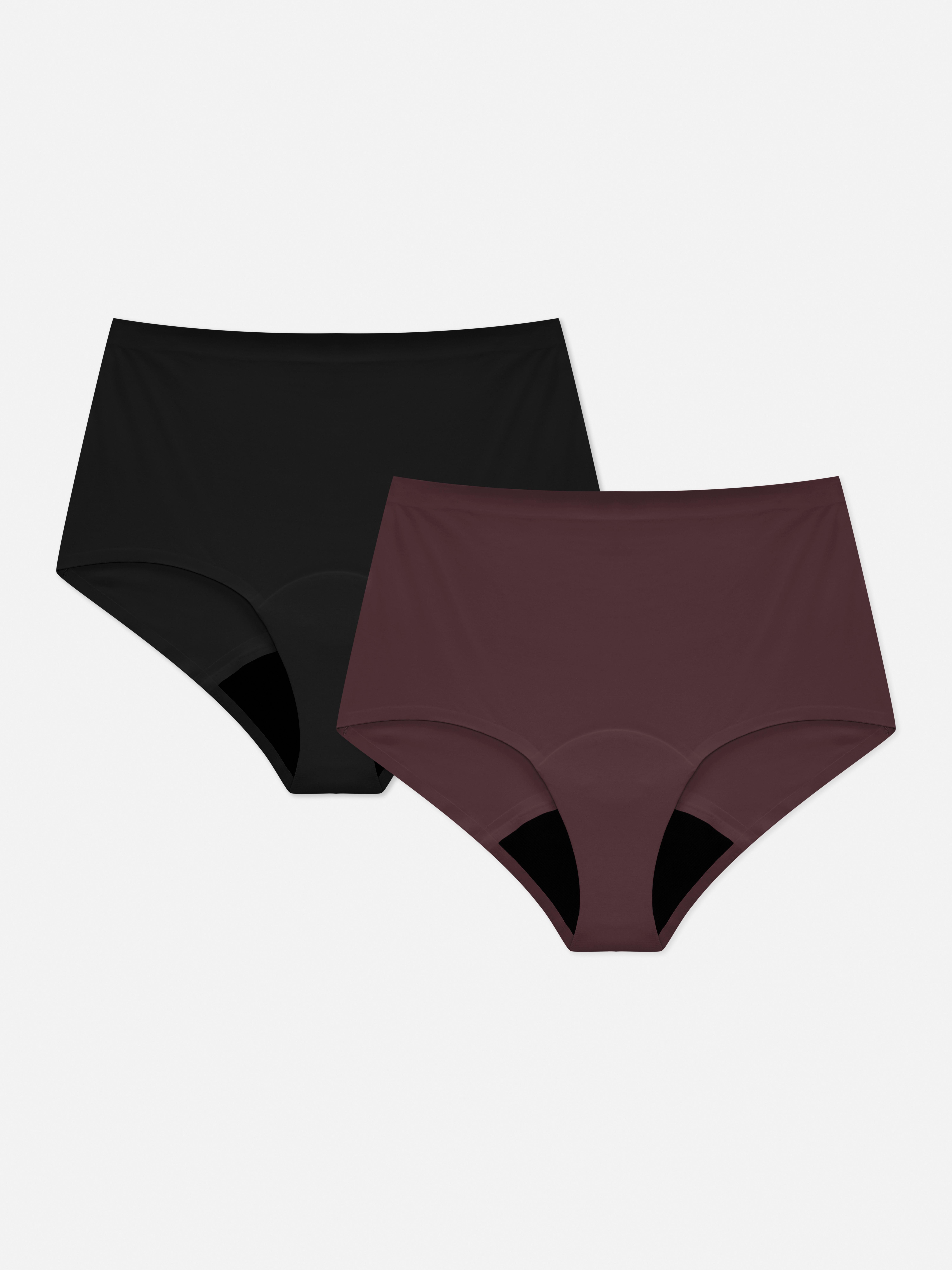 Womens Fig 2pk Seamless Period Underwear High Waisted Briefs