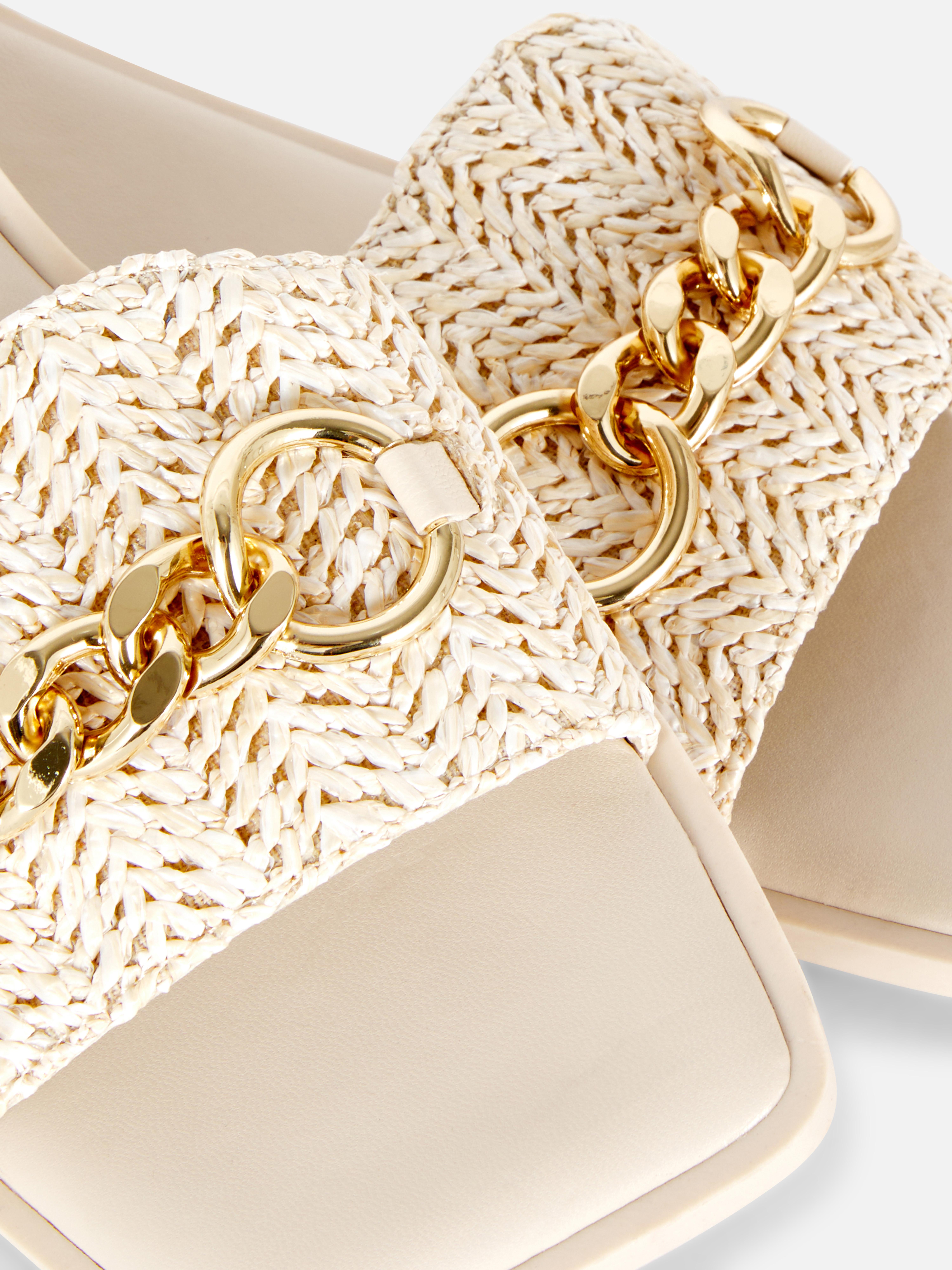Wide Fit Chain Detail Mules