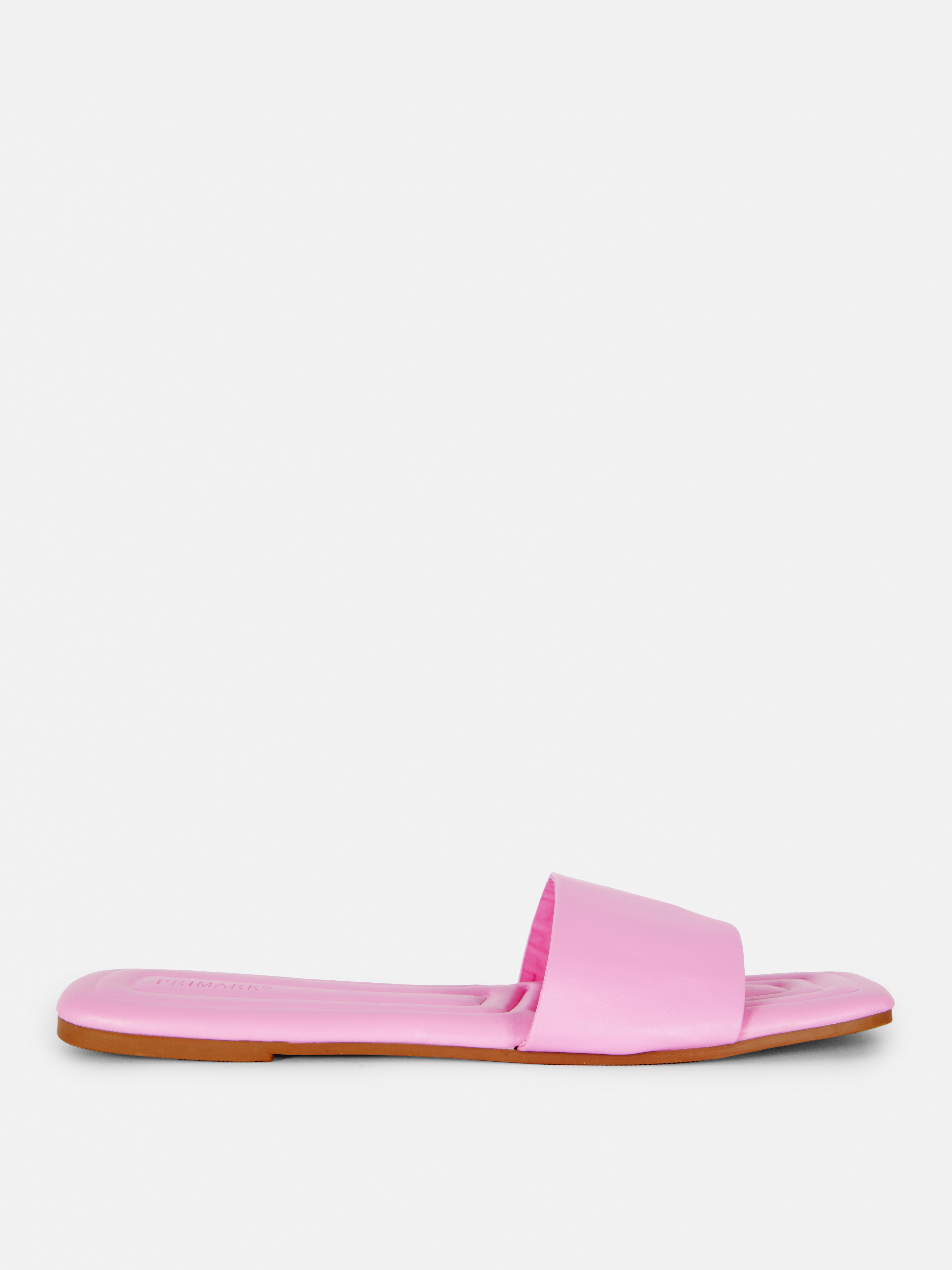 Faux Leather Mules Pink