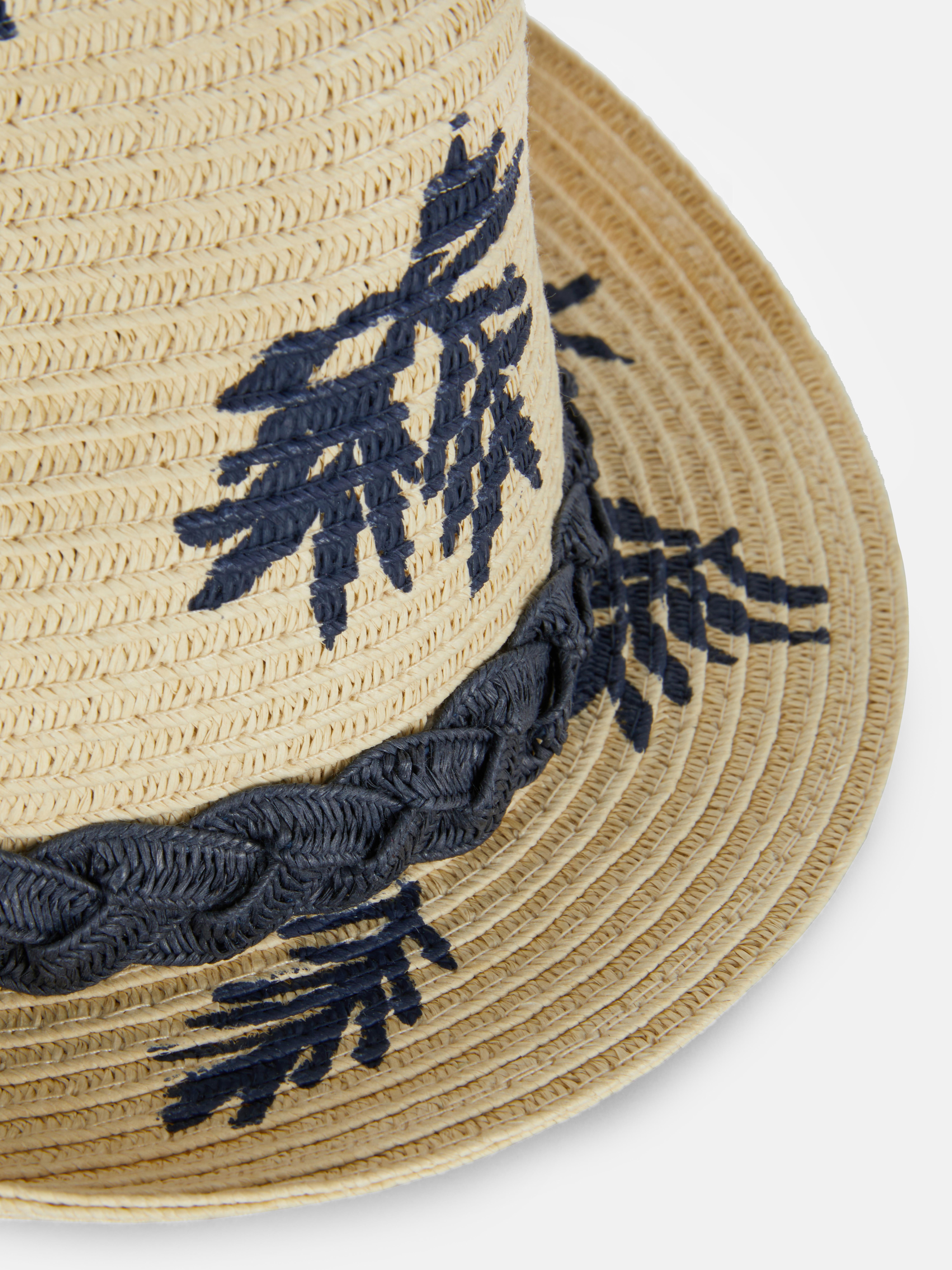Palm Leaf Detail Straw Hat