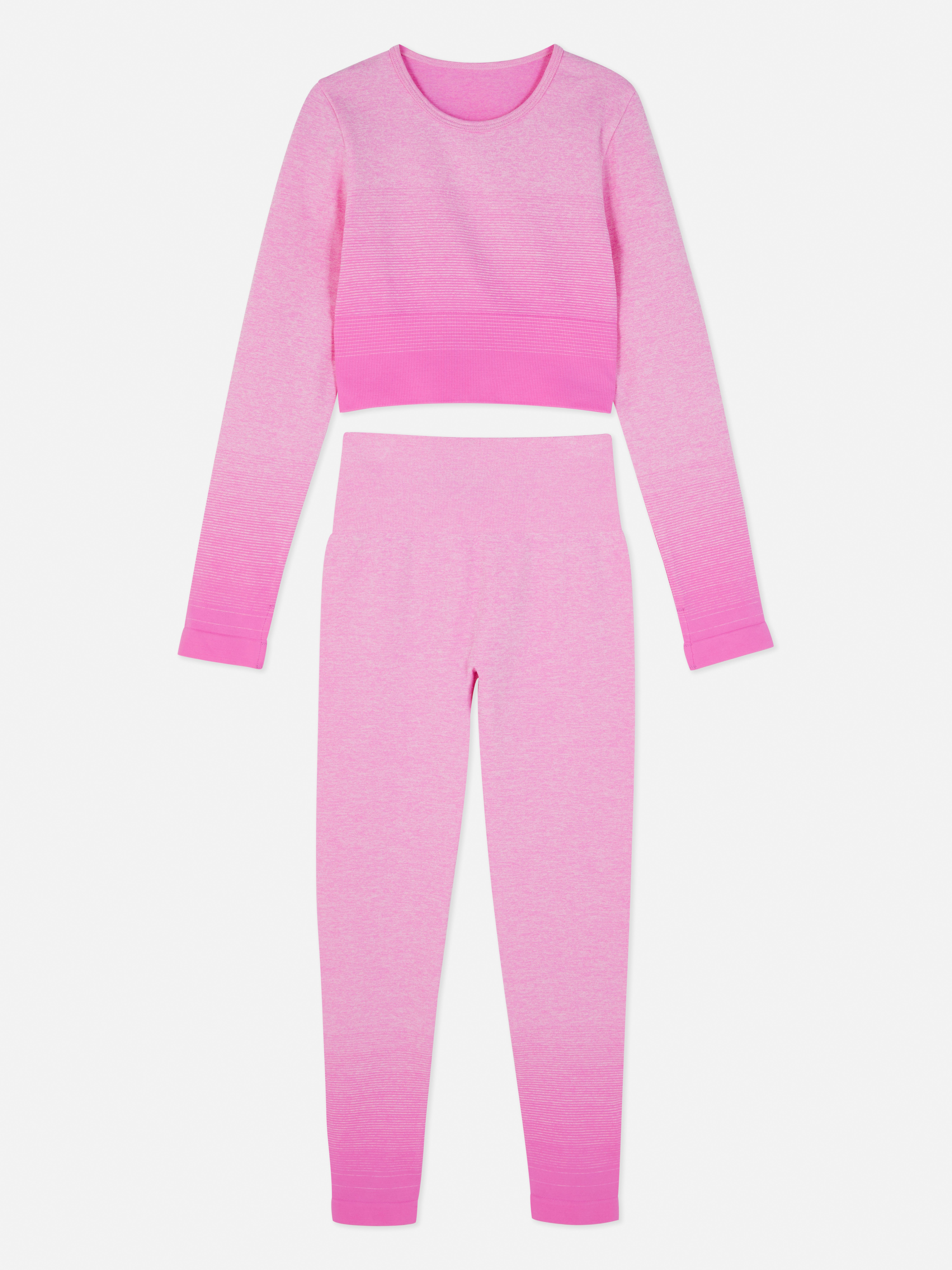 Ombré Long Sleeve Activewear Set Pink