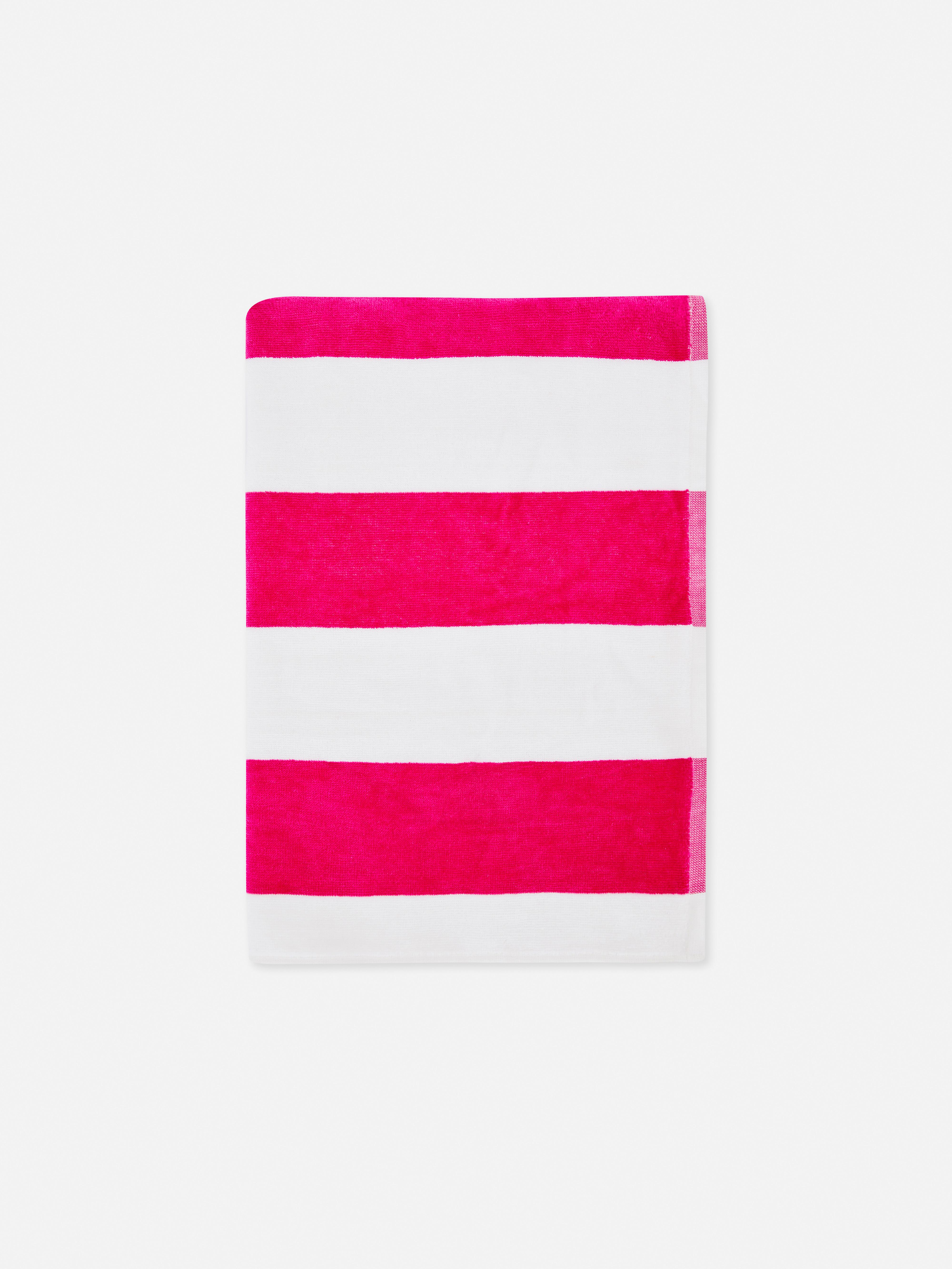 Stripe Beach Towel Dark Pink