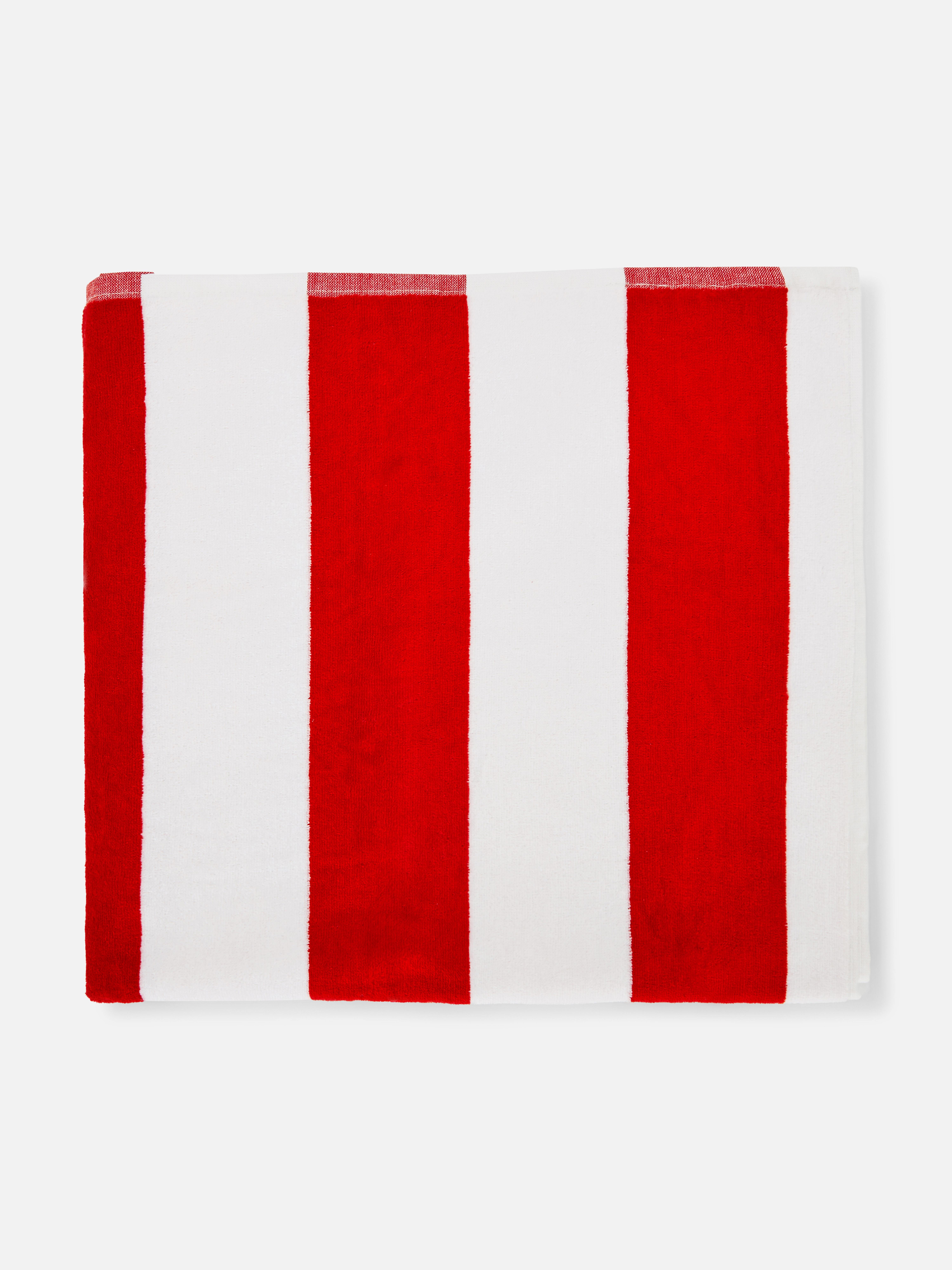 Stripe Beach Towel Red