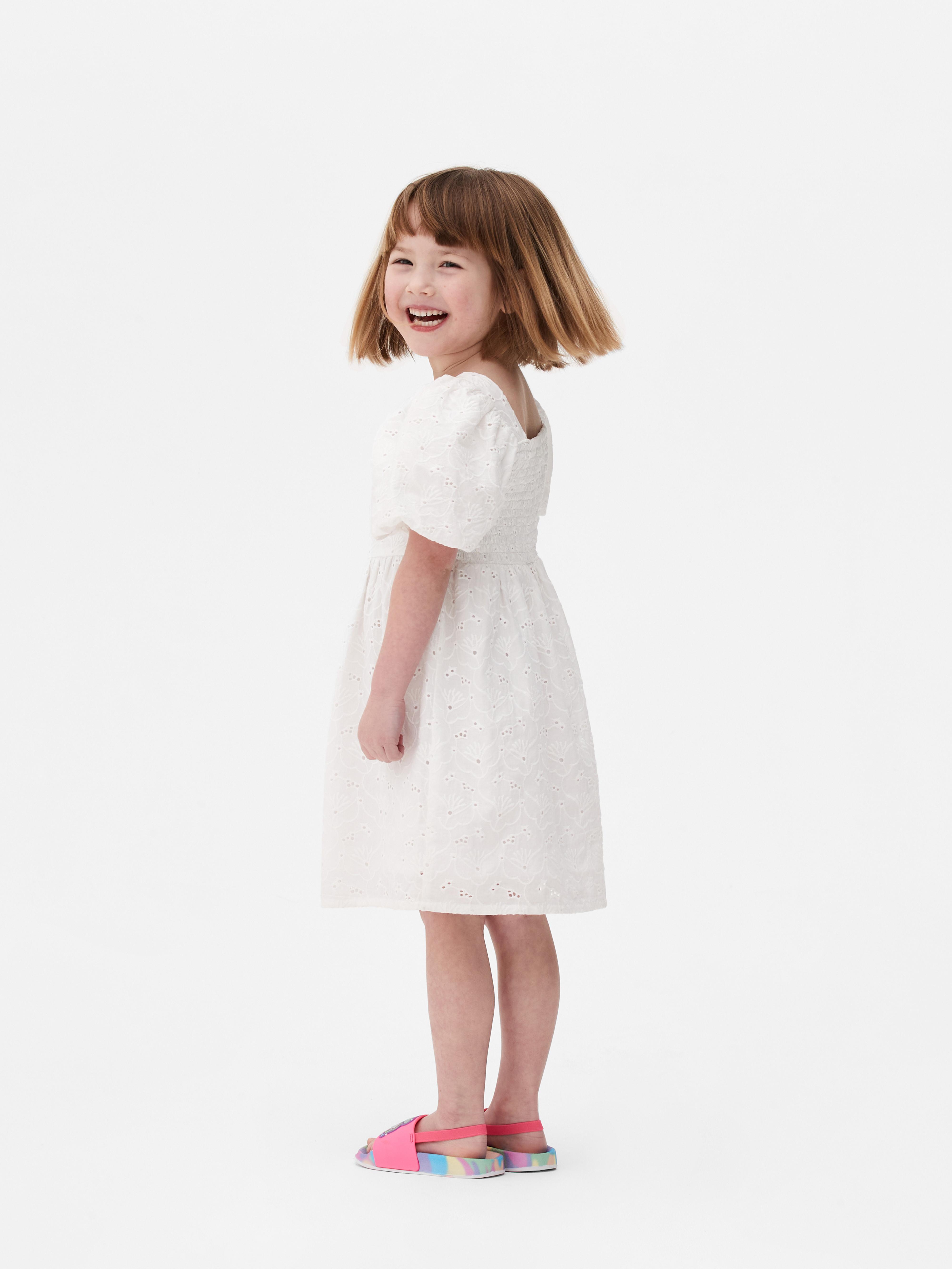 Puff Sleeve Broderie Anglaise Dress