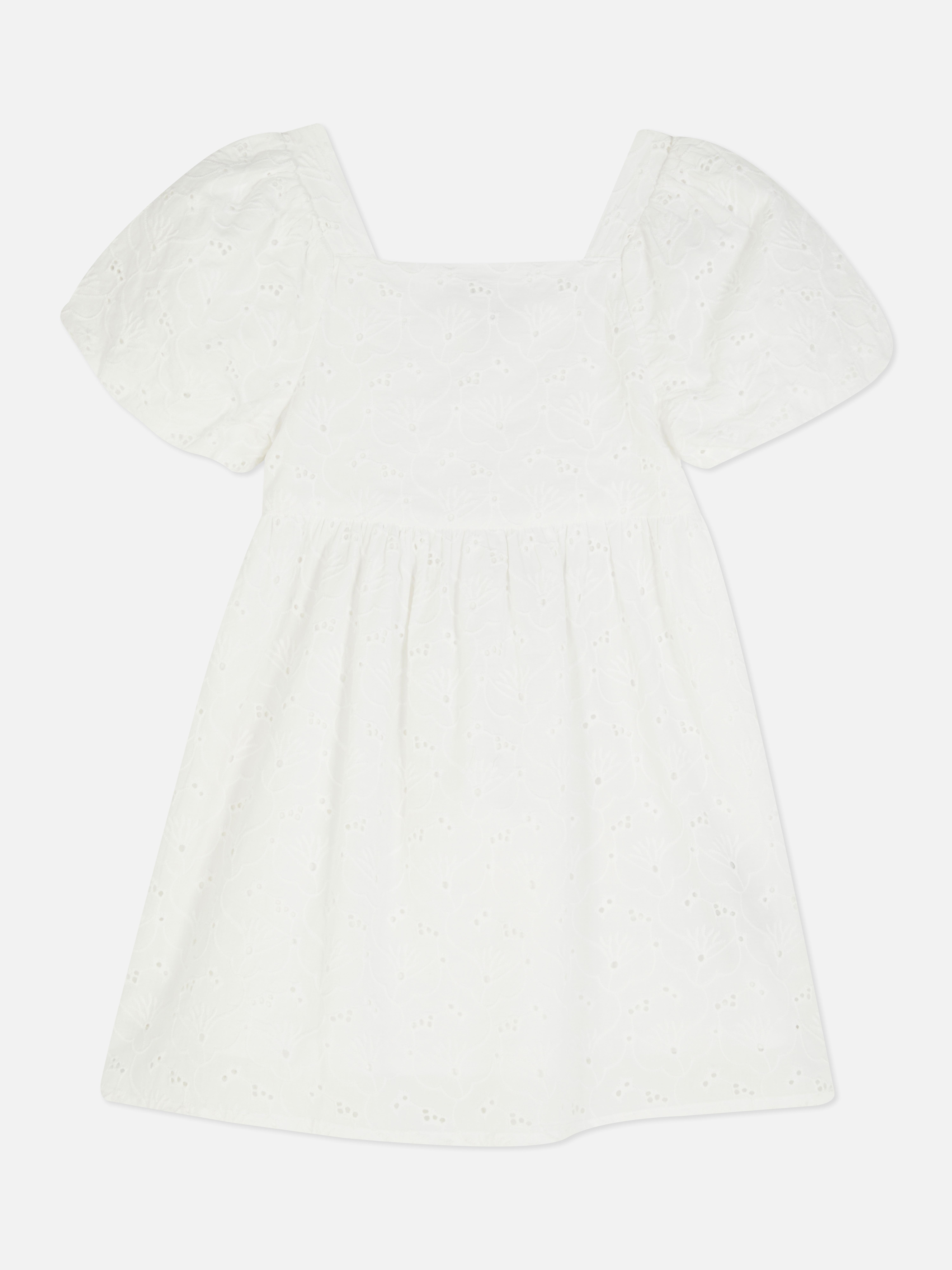 Puff Sleeve Broderie Anglaise Dress