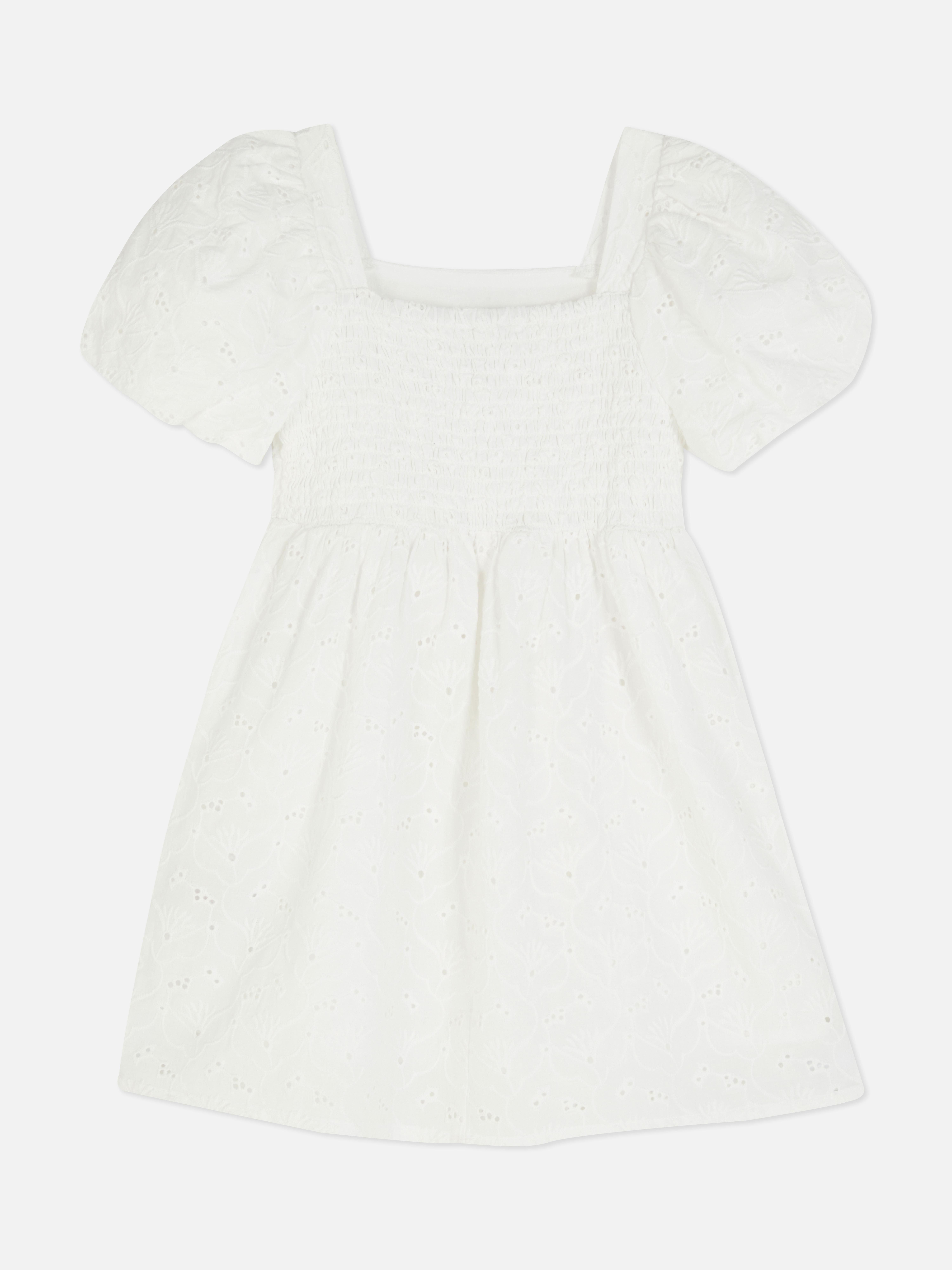 Puff Sleeve Broderie Anglaise Dress