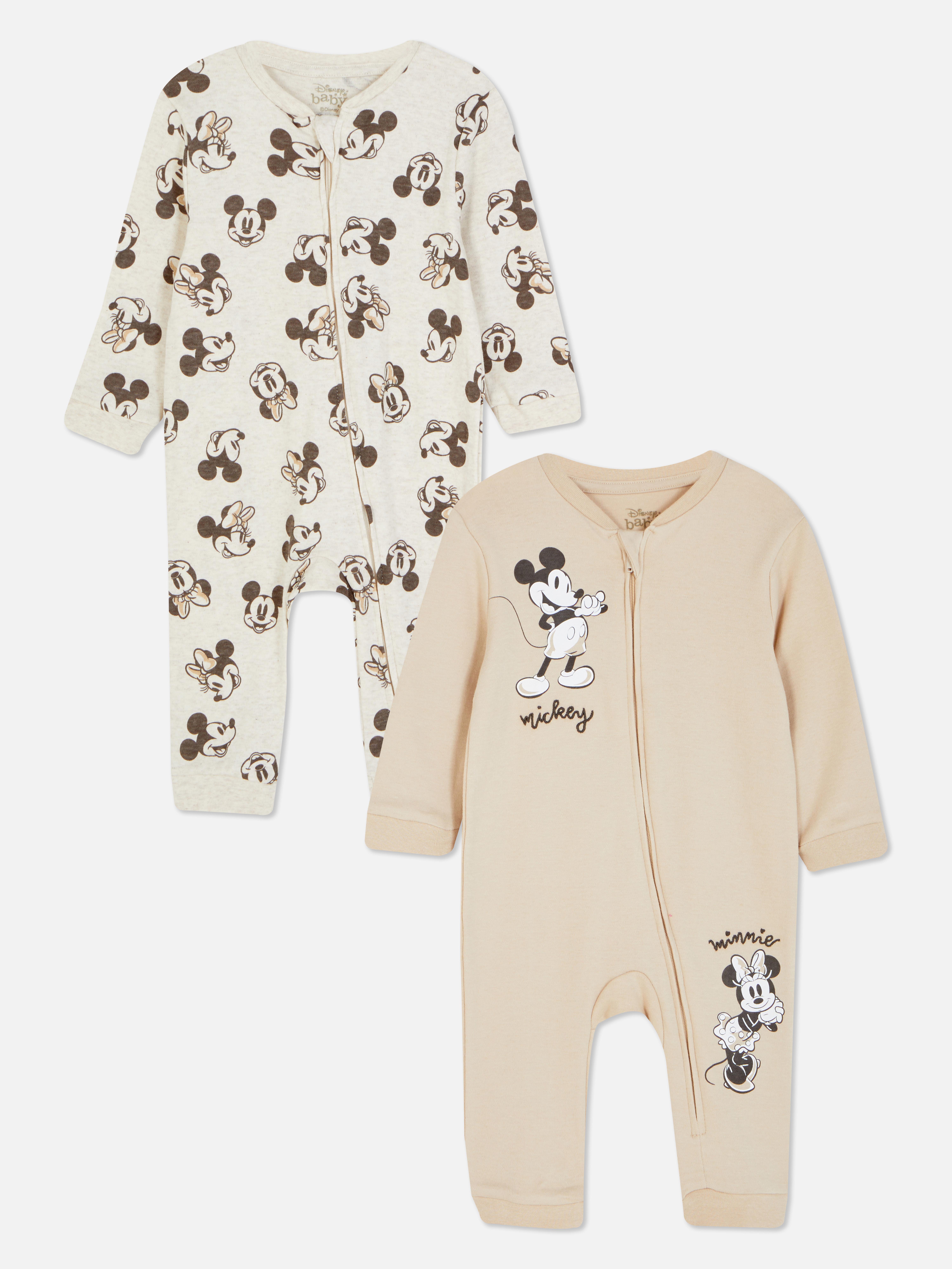 2pk Disney’s Mickey Mouse and Minnie Mouse Sleepsuits
