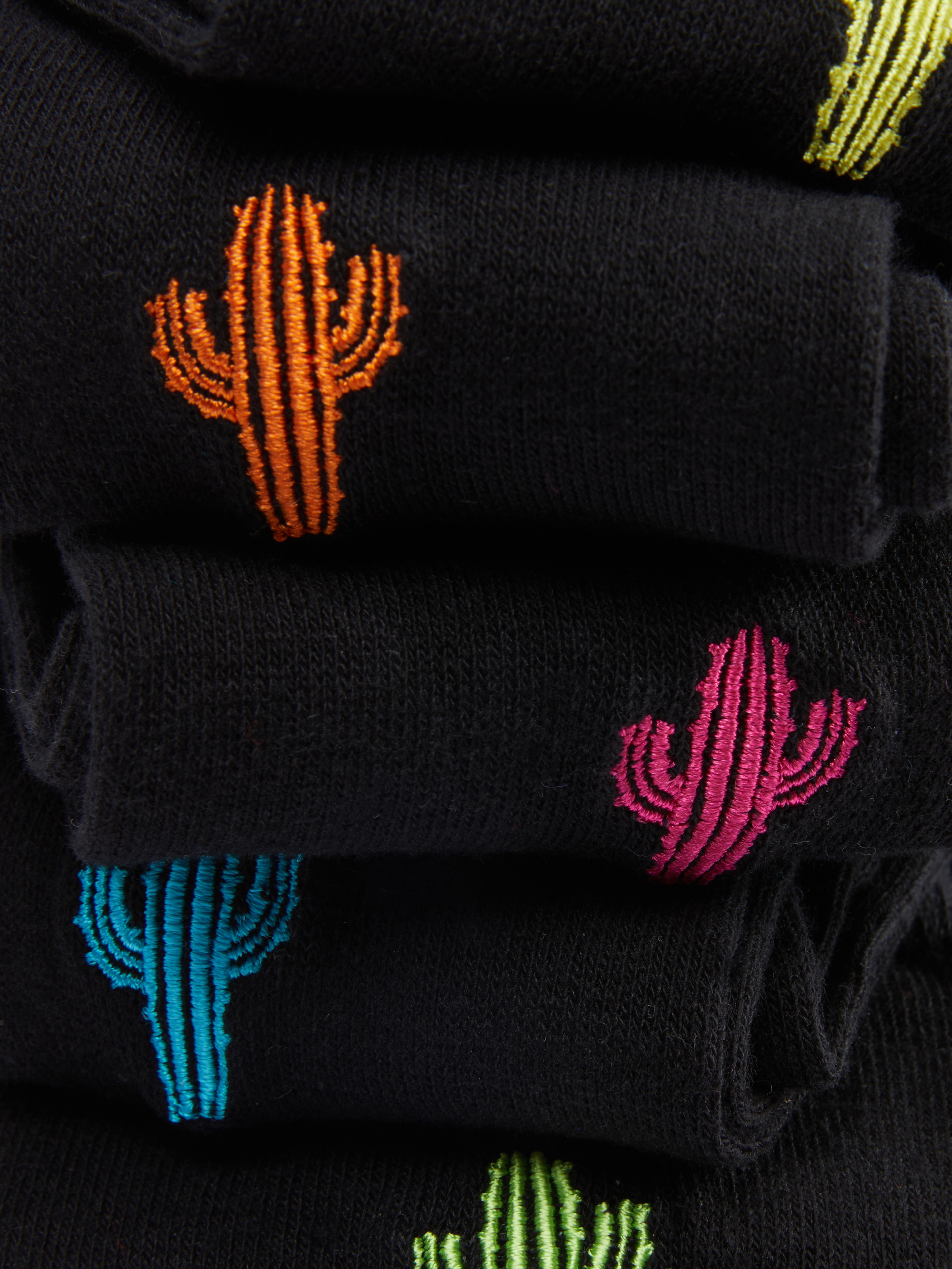 5pk Embroidered Cactus Socks
