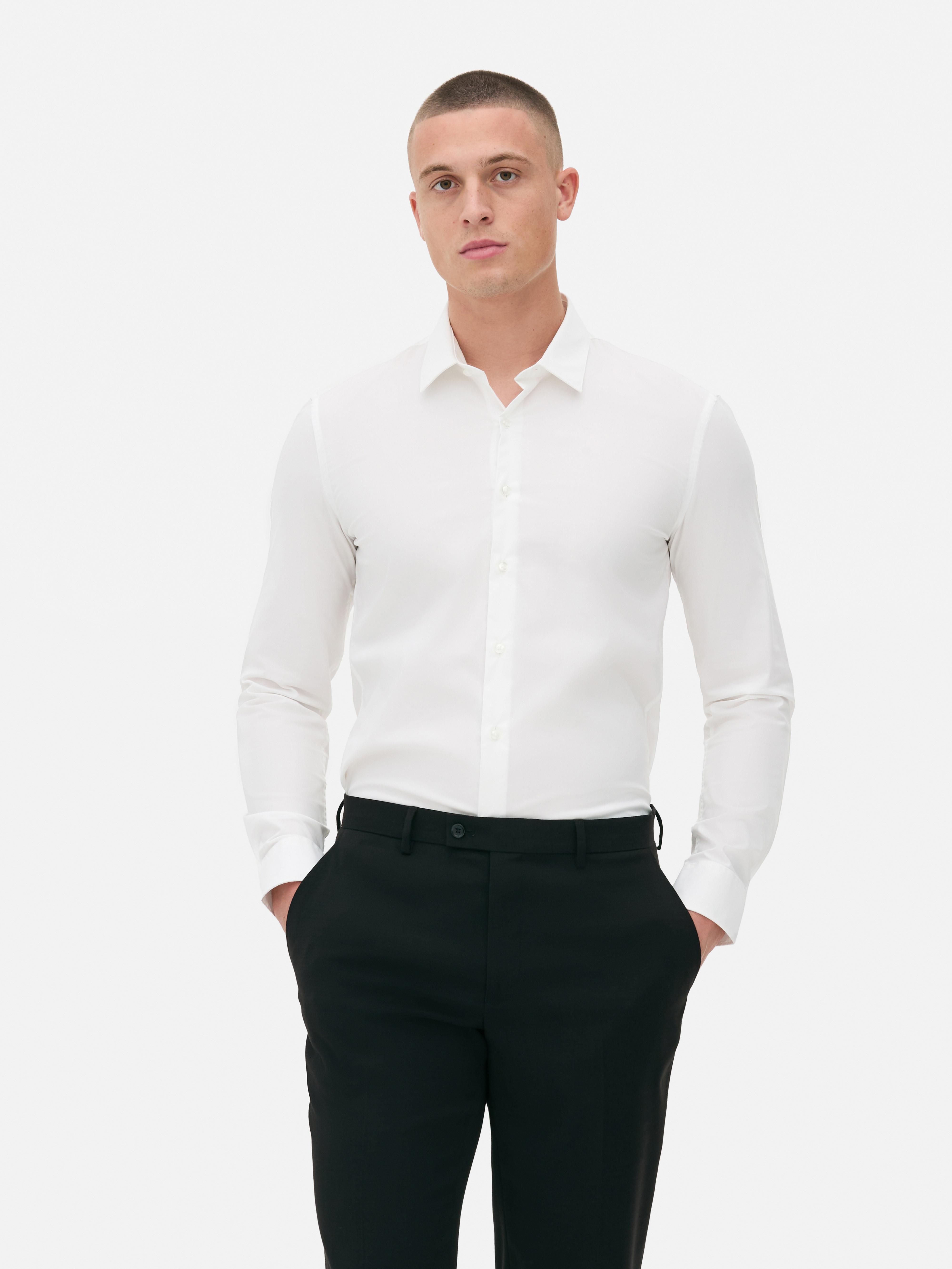 Camisa elastica con botones Blanco Hombre Primark