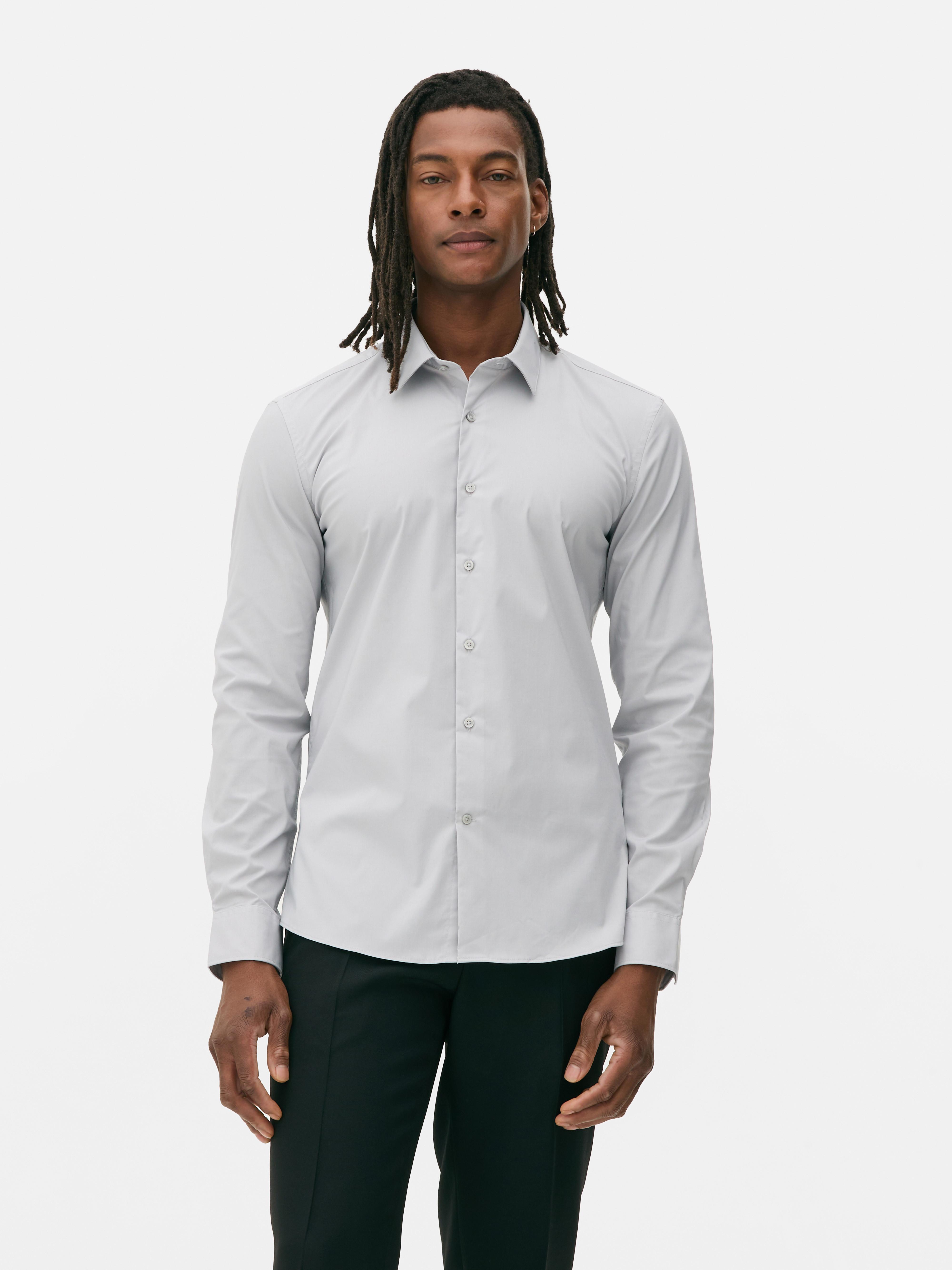 Camisa elastica con botones Blanco Hombre Primark