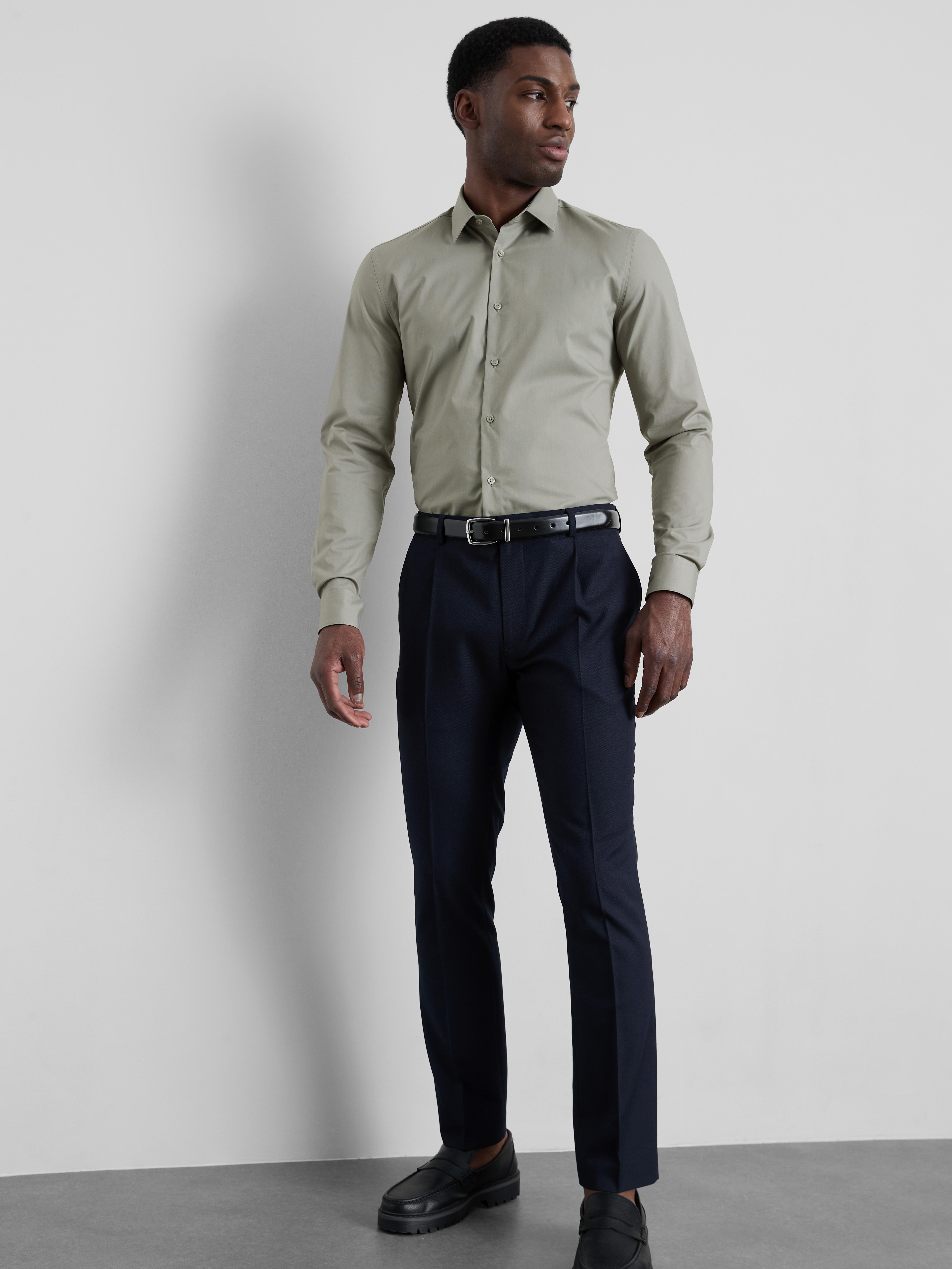Slim Fit Stretch Button-Up Shirt