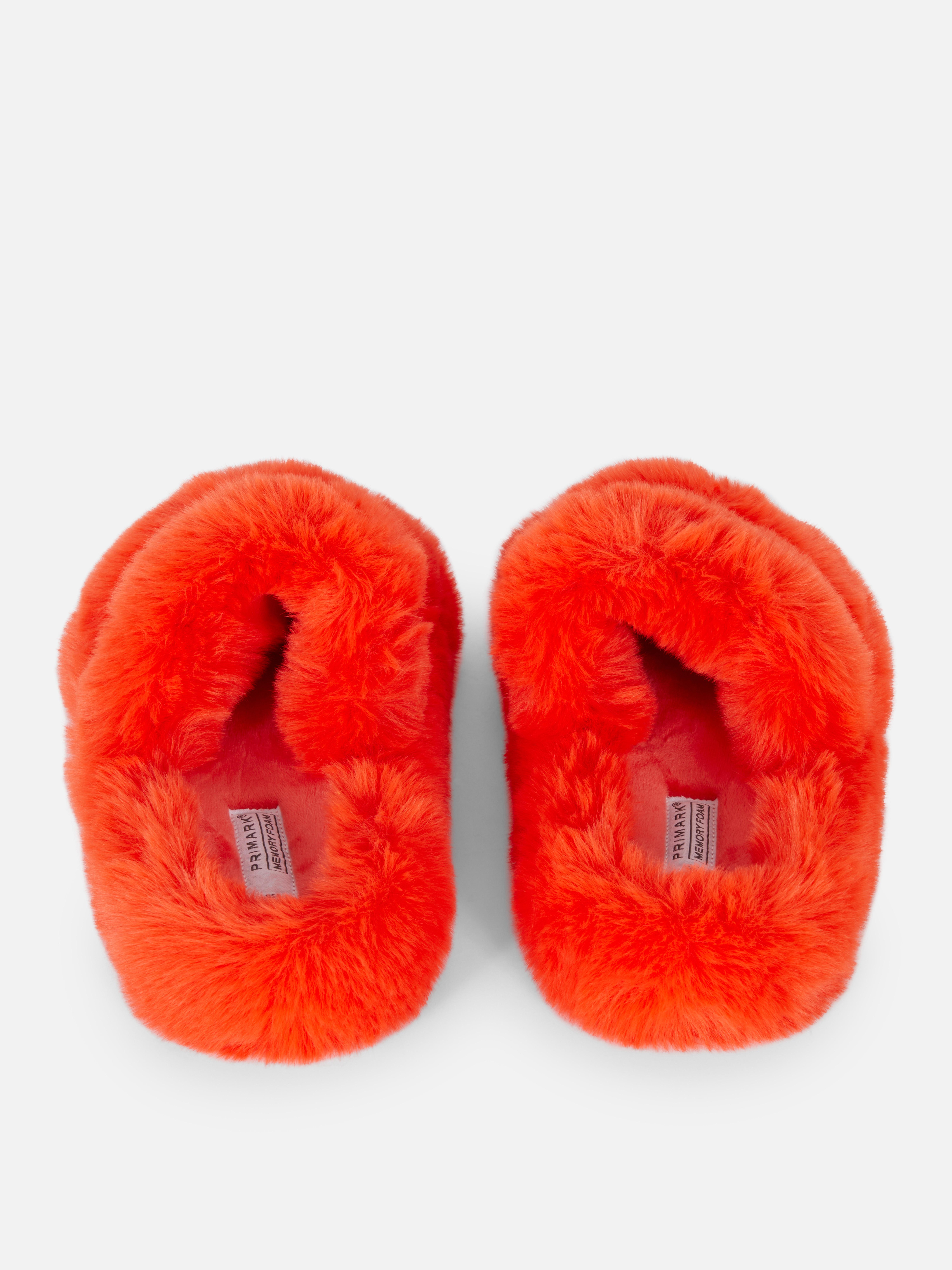 Fluffy Double Strap Slippers