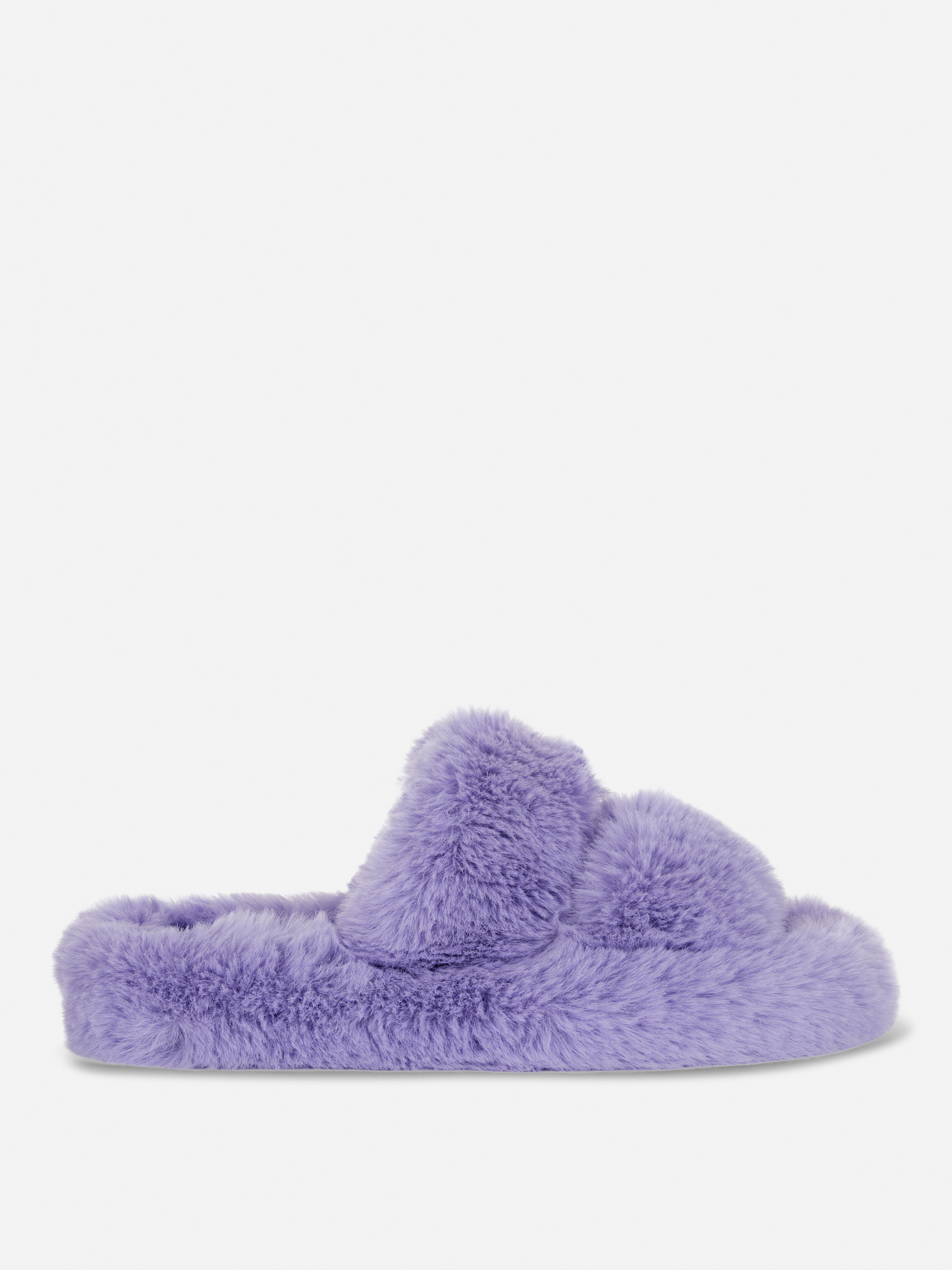 Fluffy Double Strap Slippers