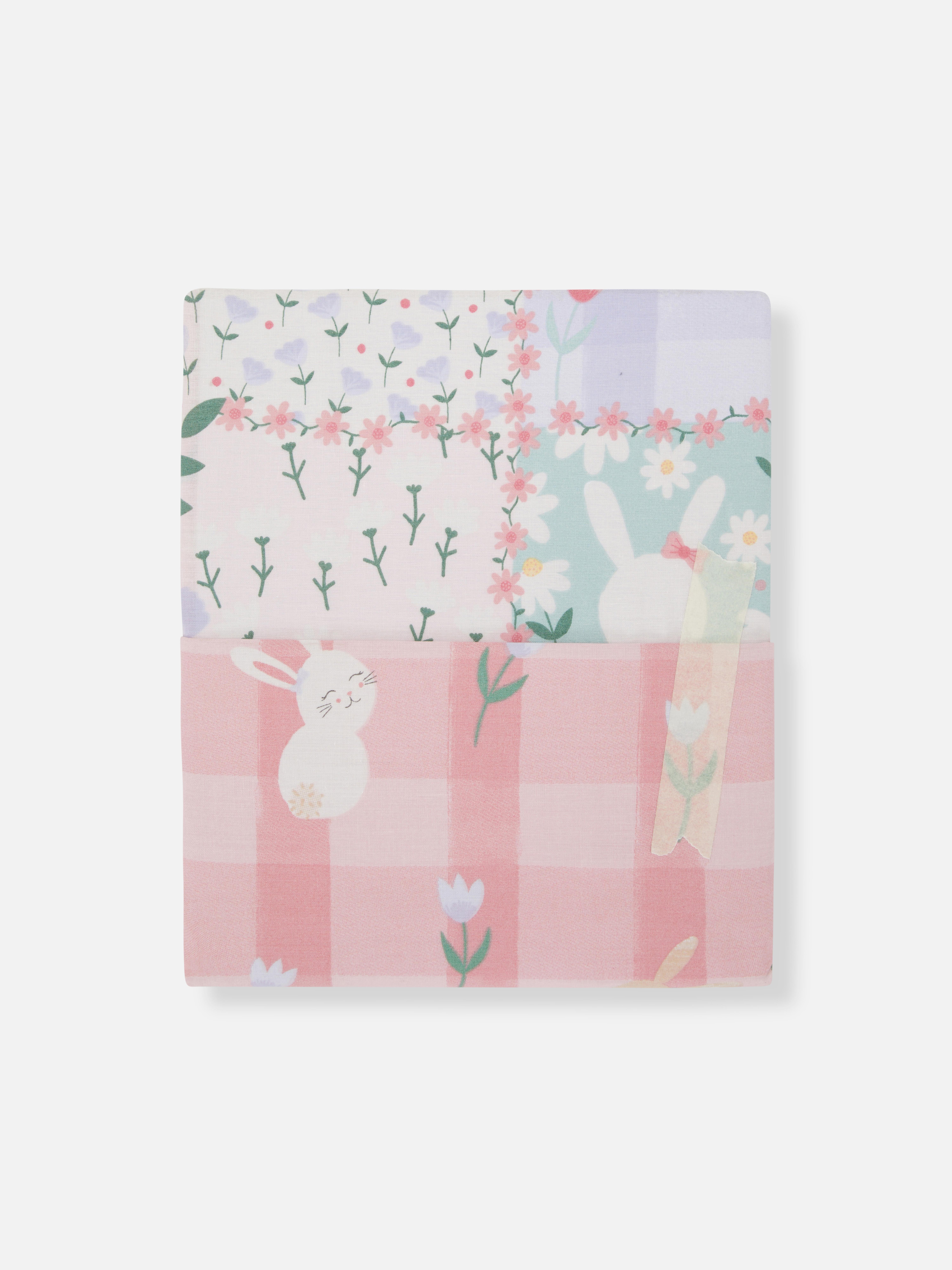 Multicoloured Bunny Double Duvet Cover Set Pink