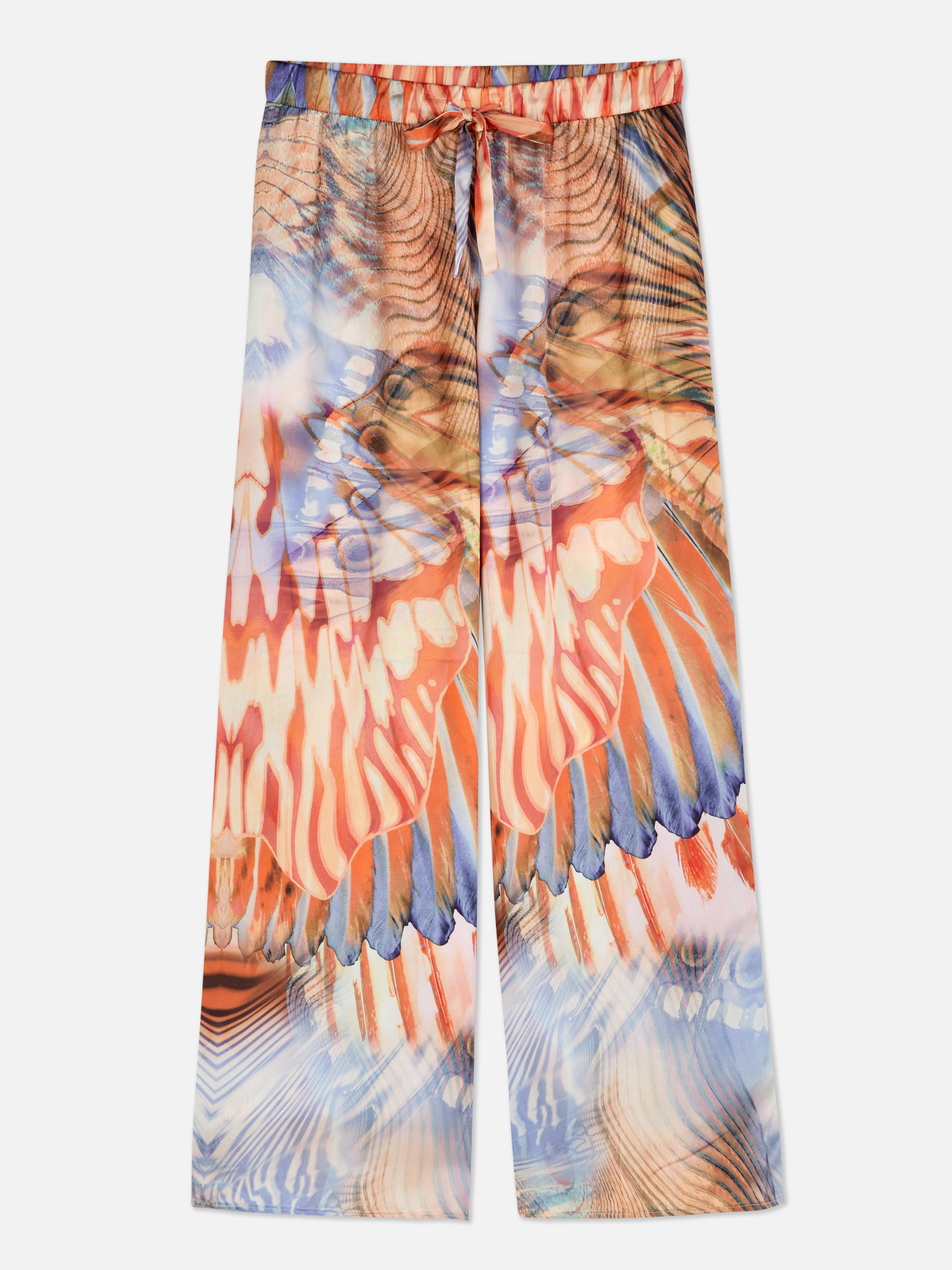 Abstract Print Wide Leg Pyjama Bottoms