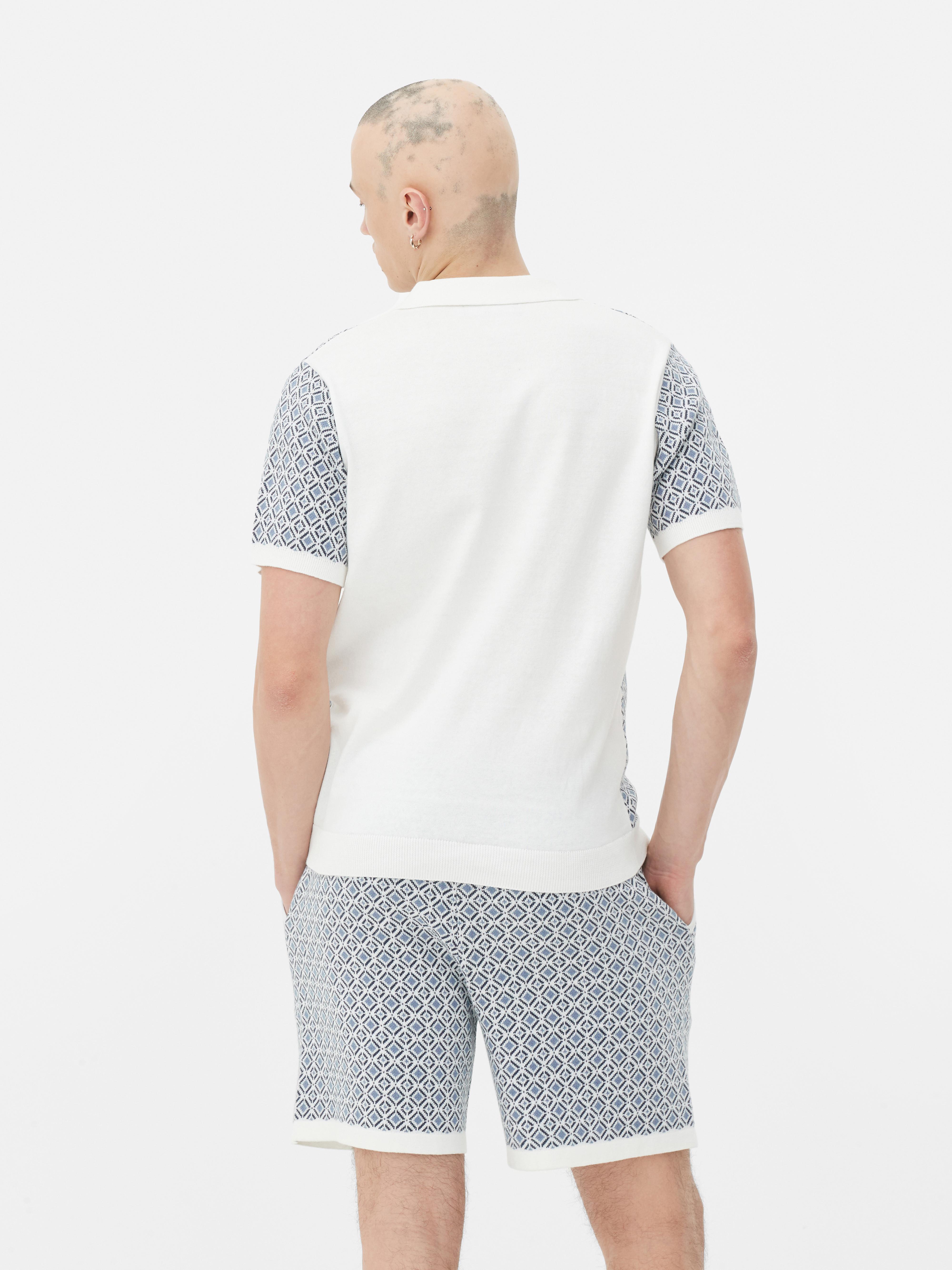 Geometric Knitted Short Sleeve Shirt