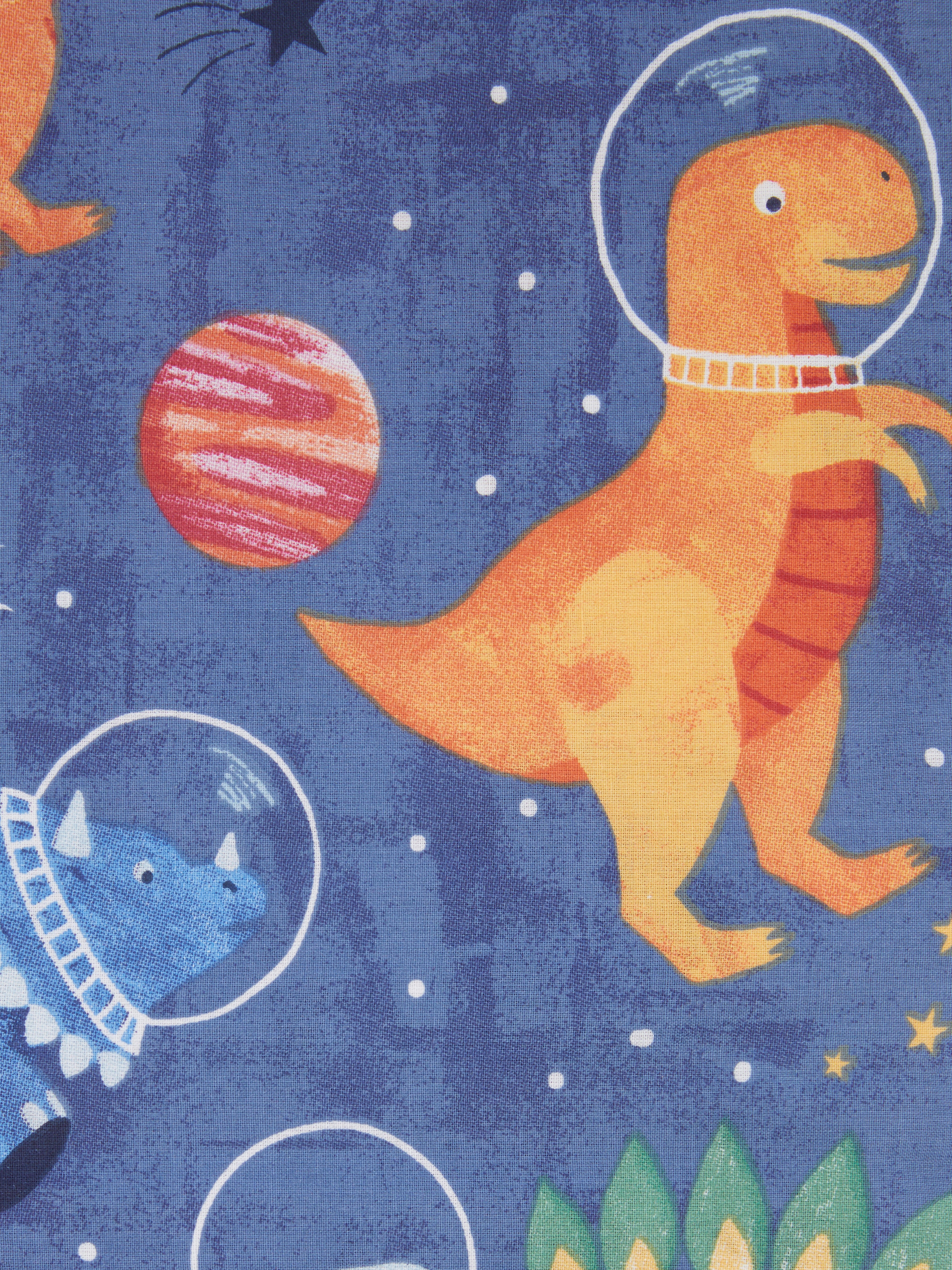 Multicoloured Space Dinosaur Double Duvet Cover Set