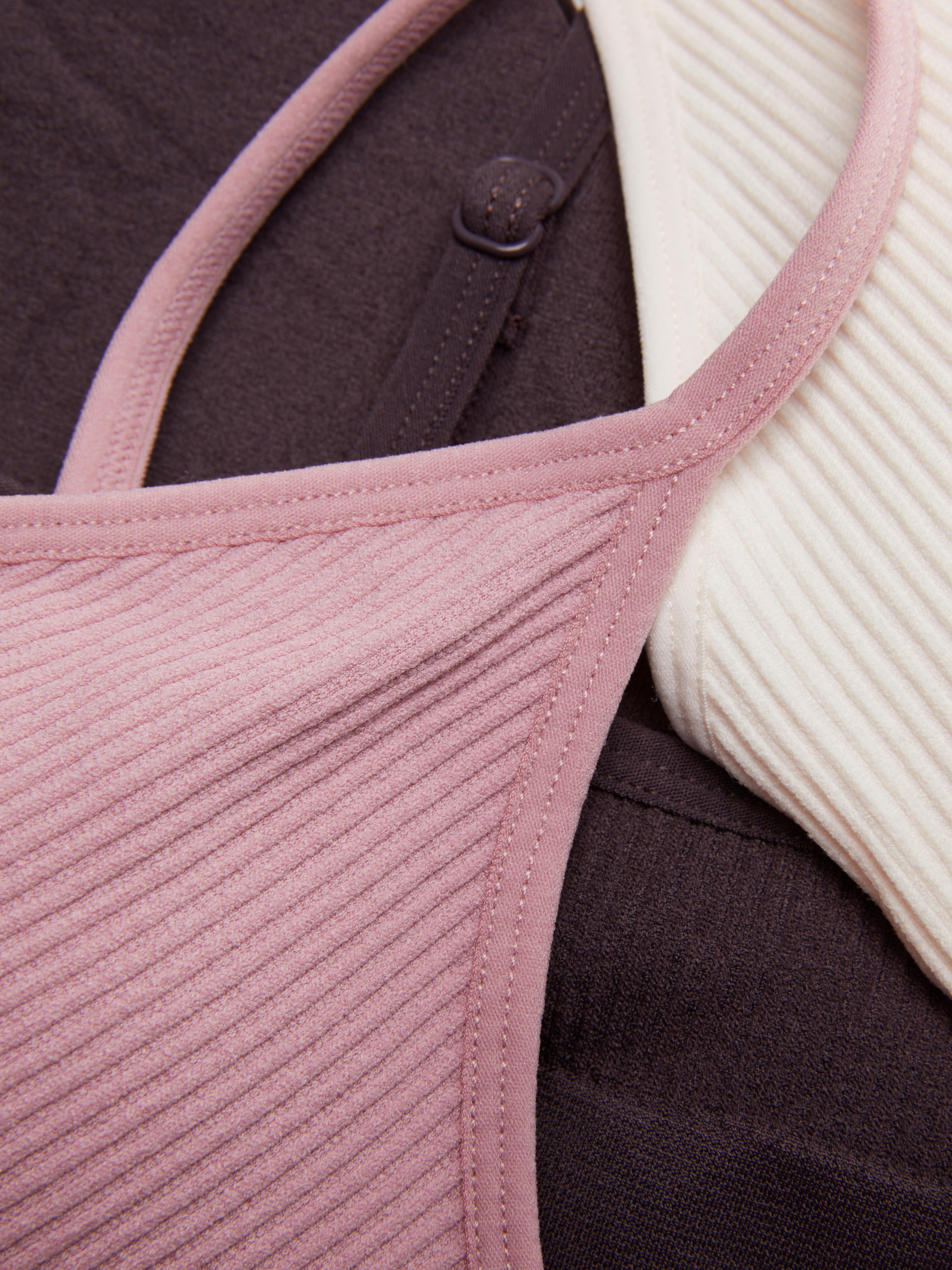 3pk Ribbed Seamless Cropped Cami Bralettes