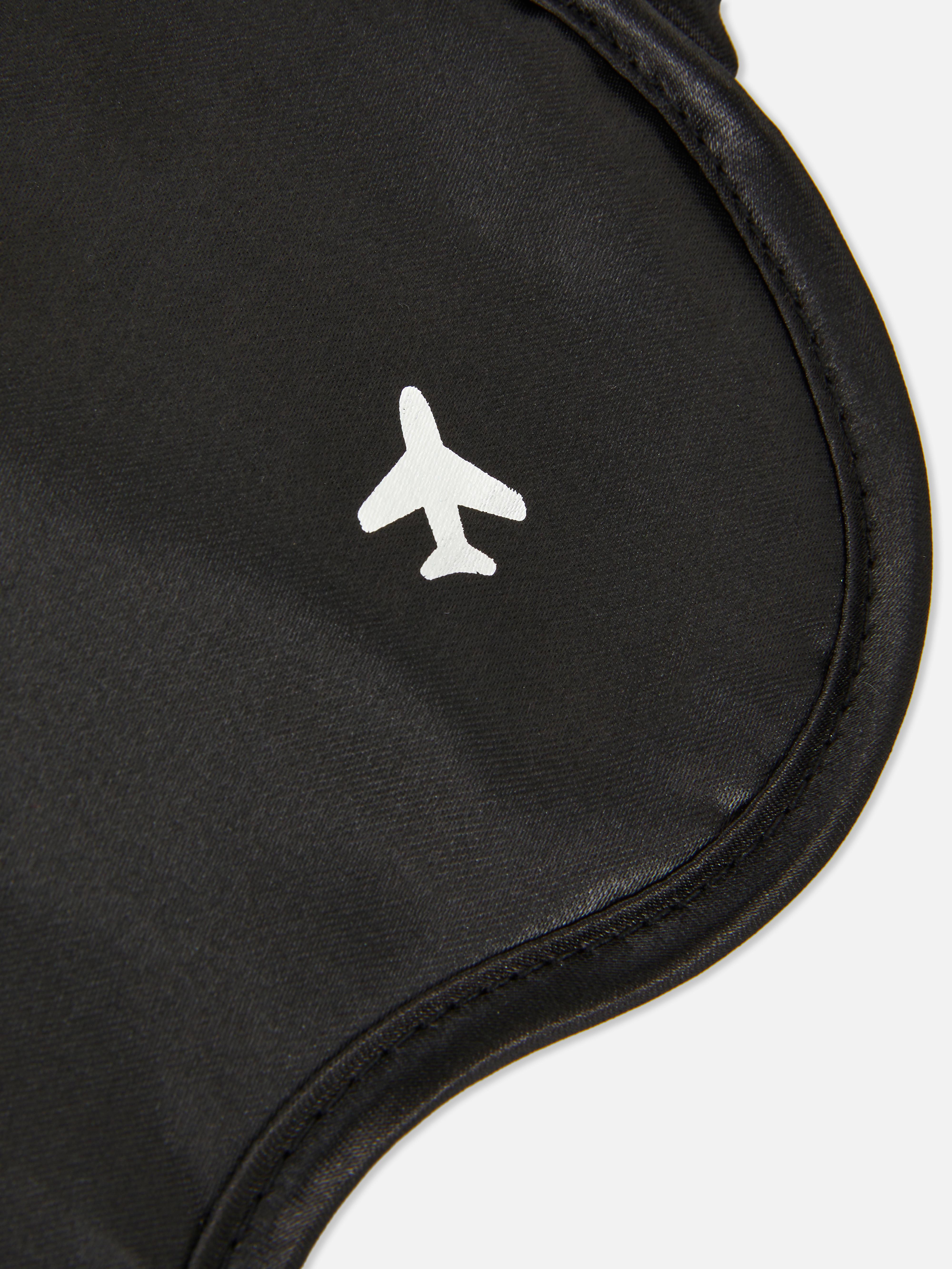 Black Travel Motif Eye Mask Primark