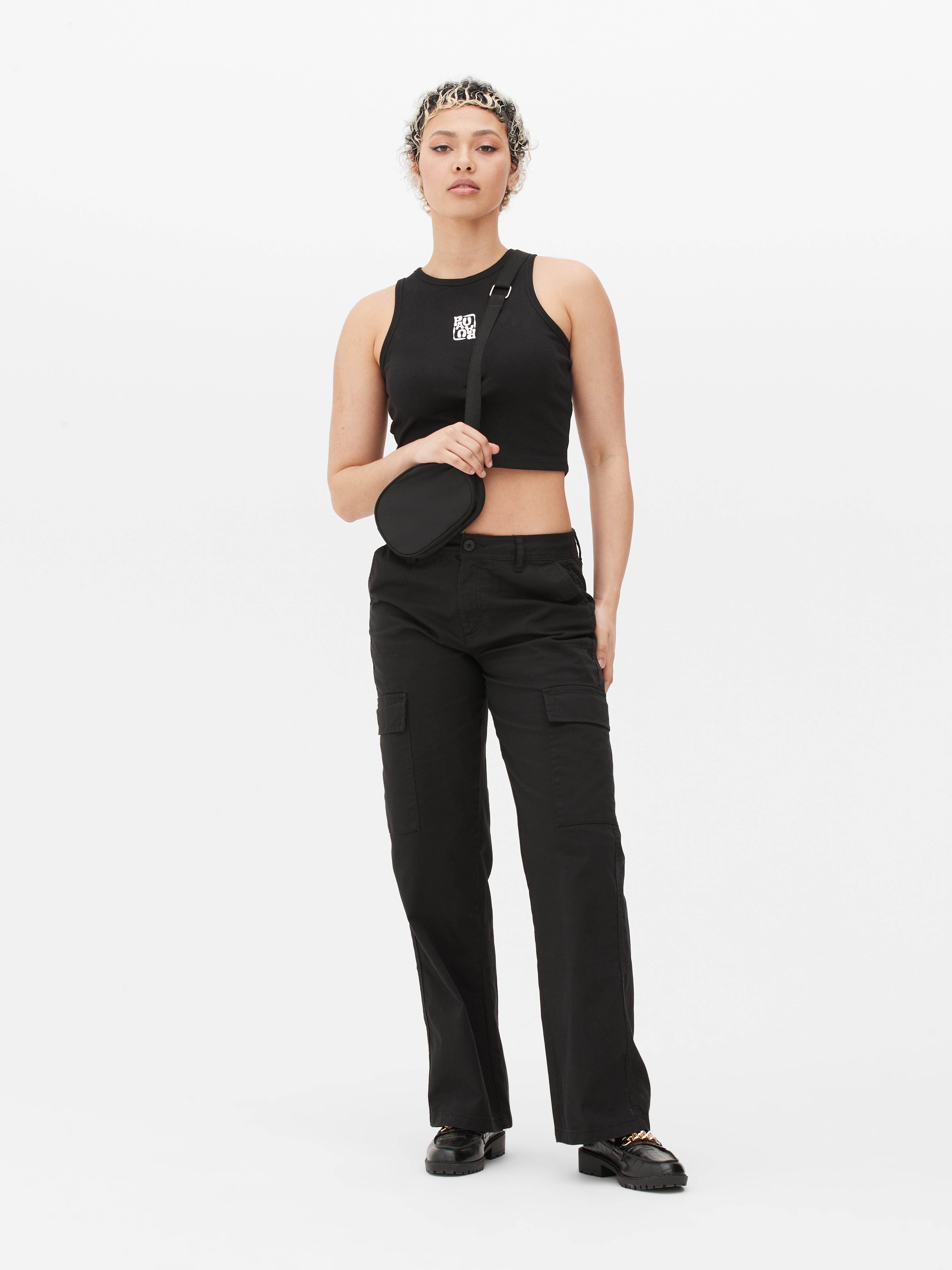 Wide Leg Cargo Trousers