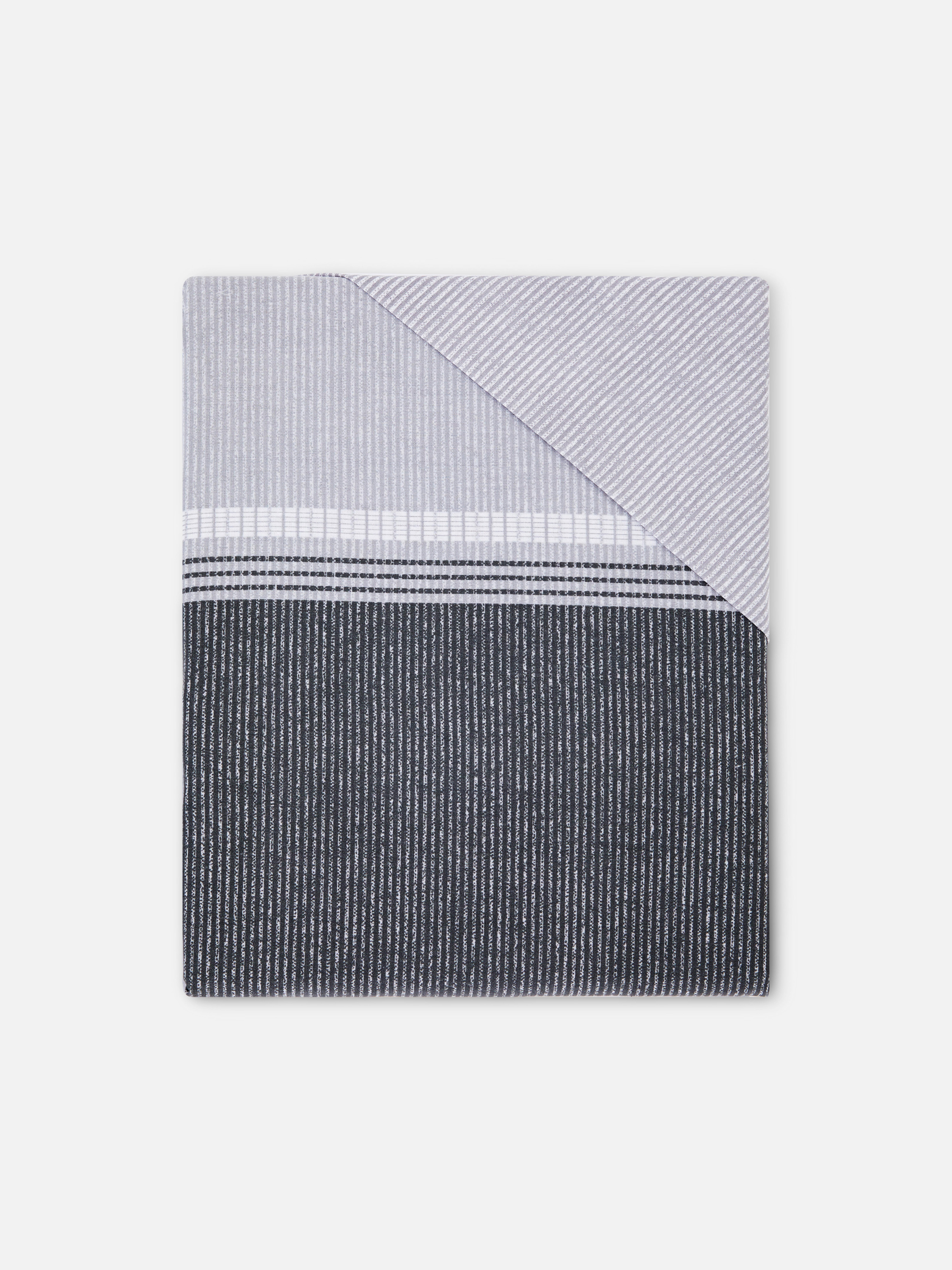 Grey Fine Stripe Double Duvet Cover Set
