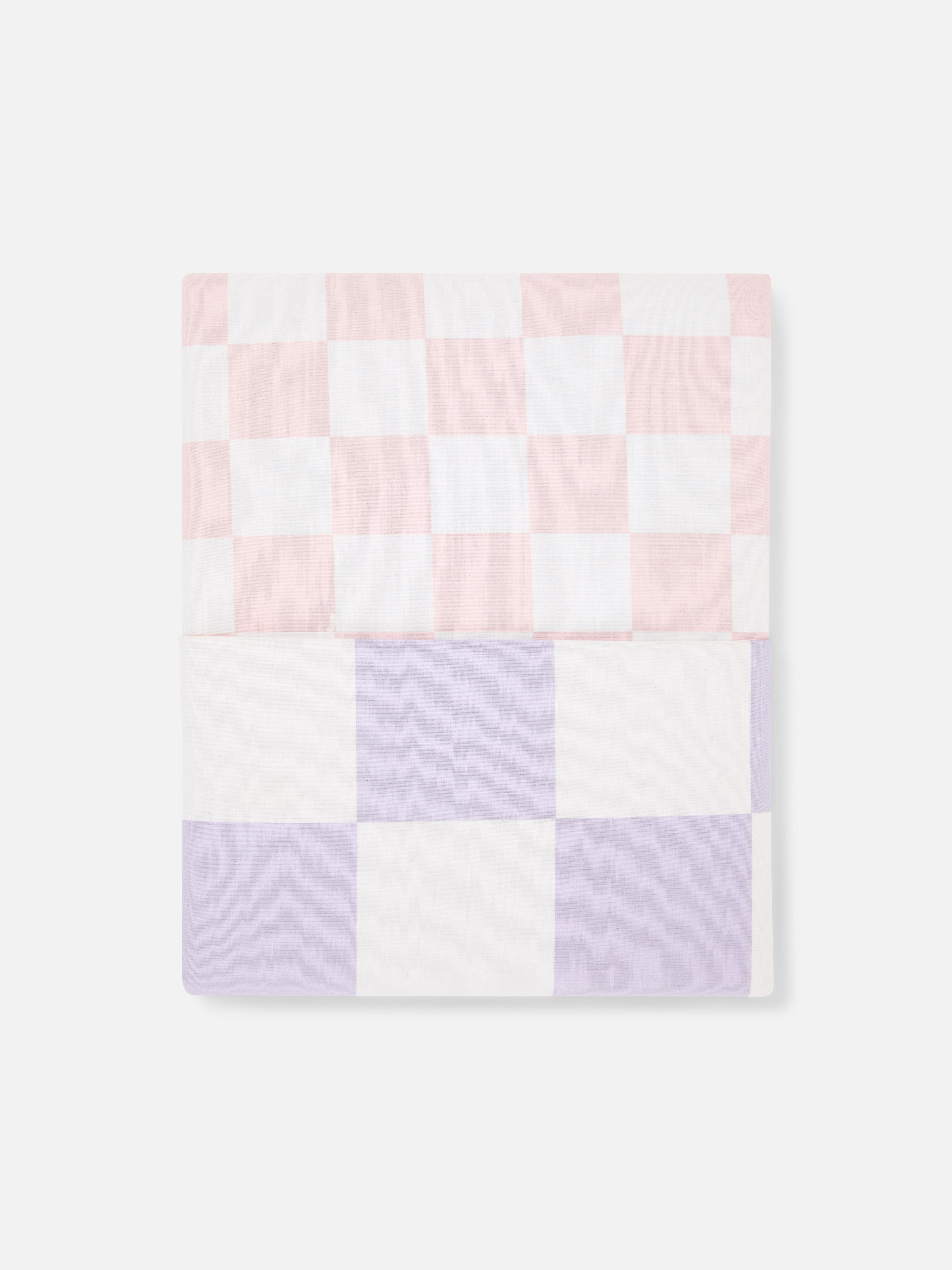 Multicoloured Checkerboard Double Duvet Cover Set
