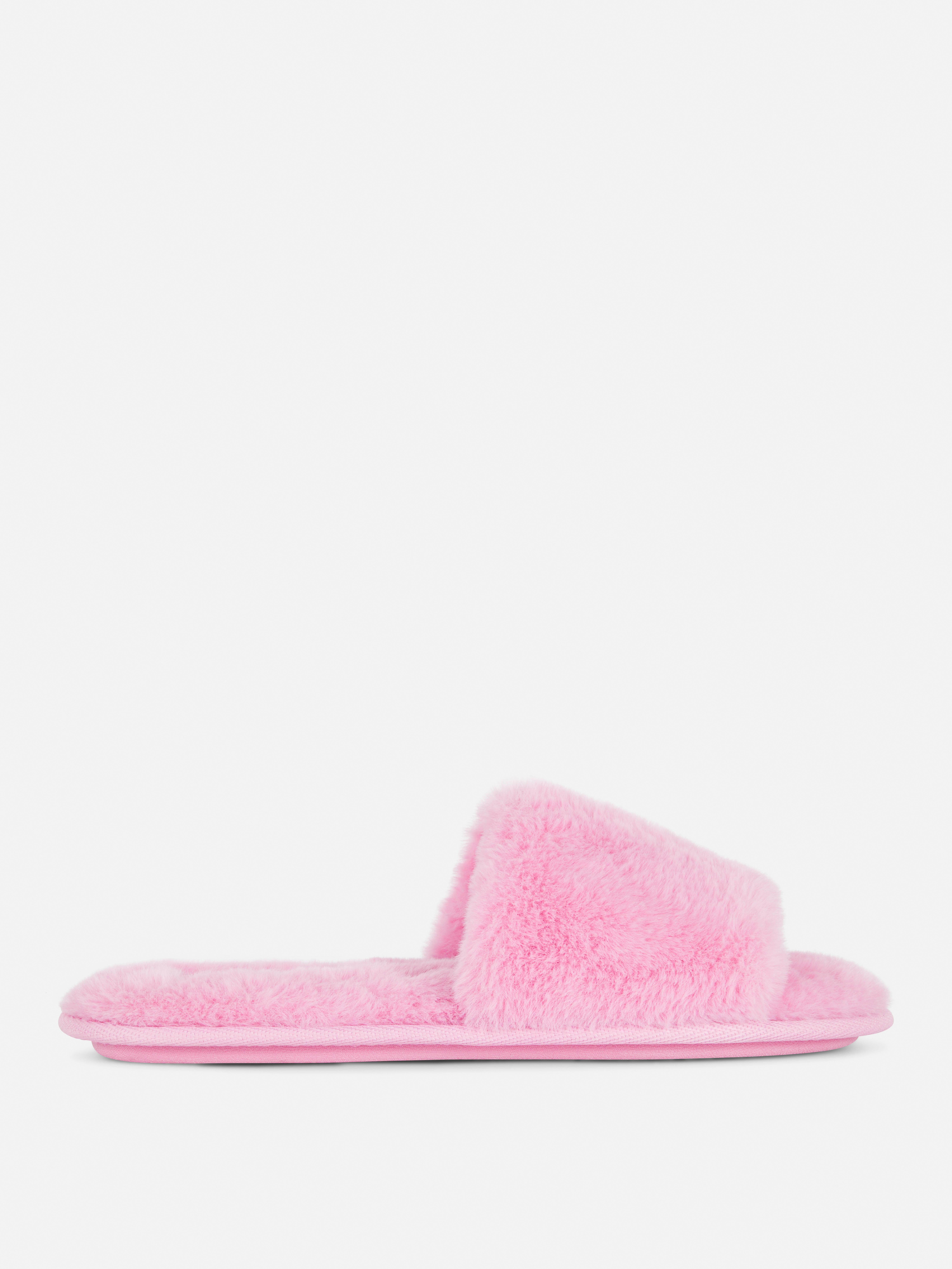 Faux Fur Slippers Pink