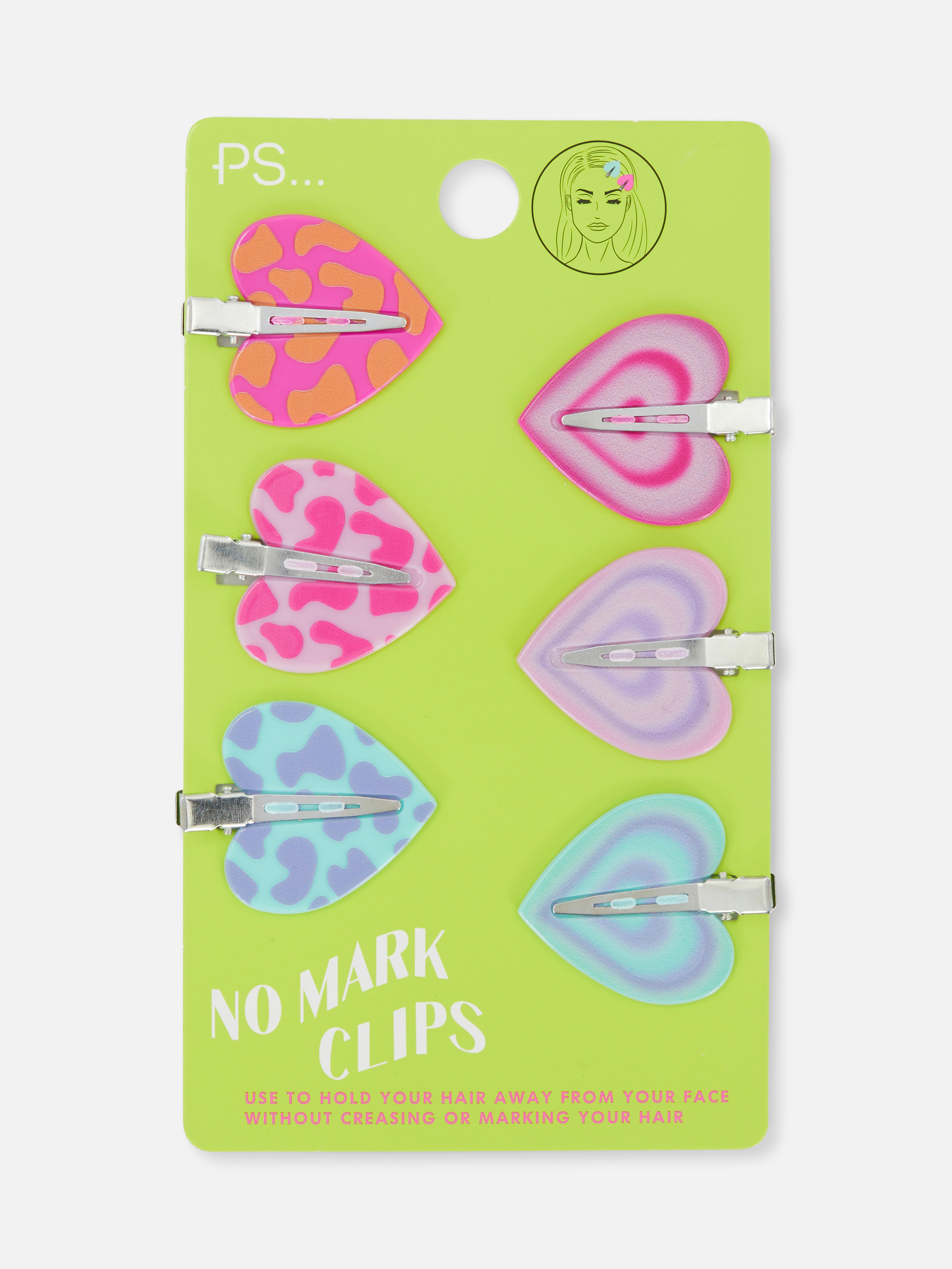 PS... No Mark Heart Hair Clips