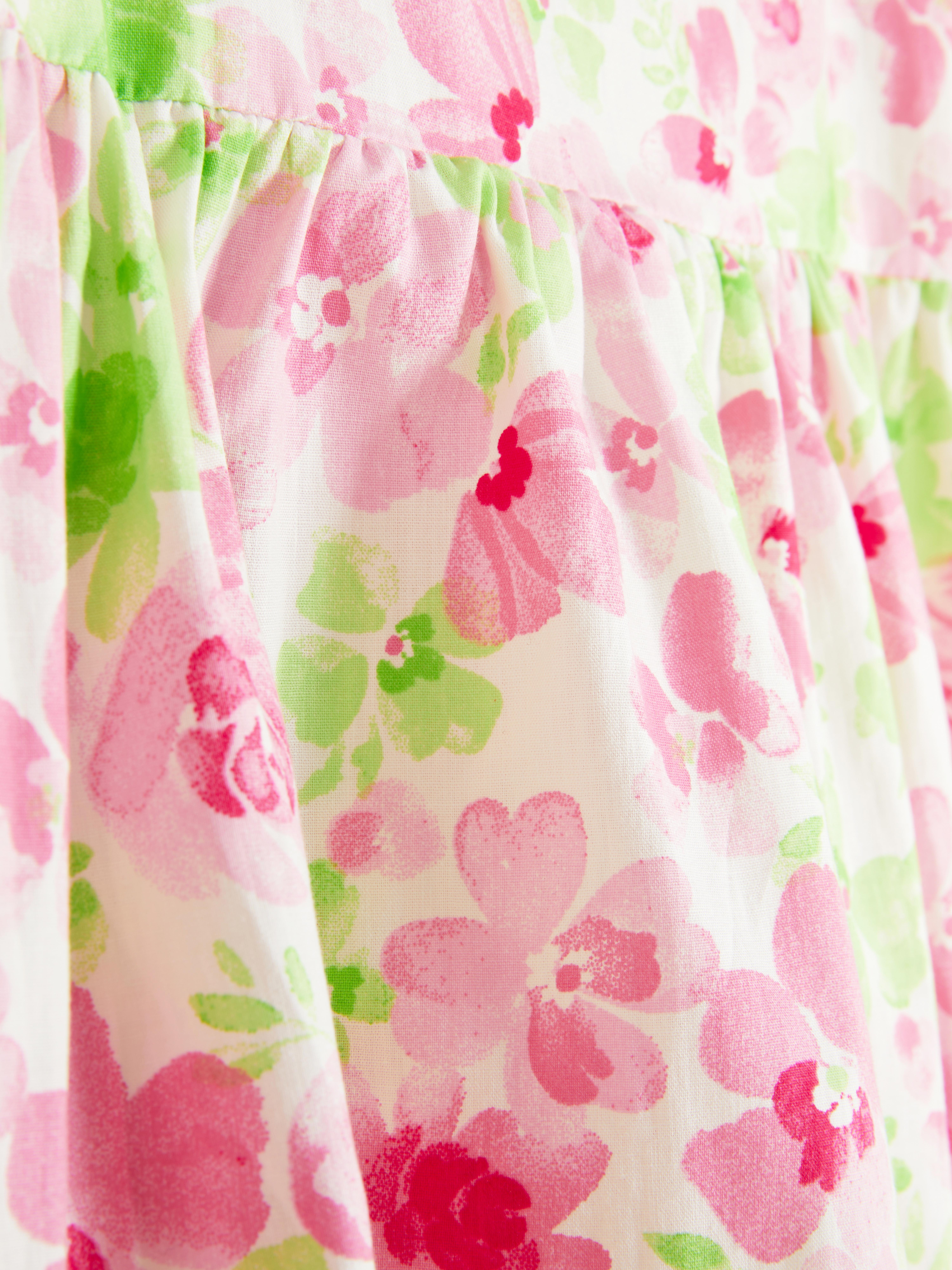 Floral Balloon Sleeve Dress