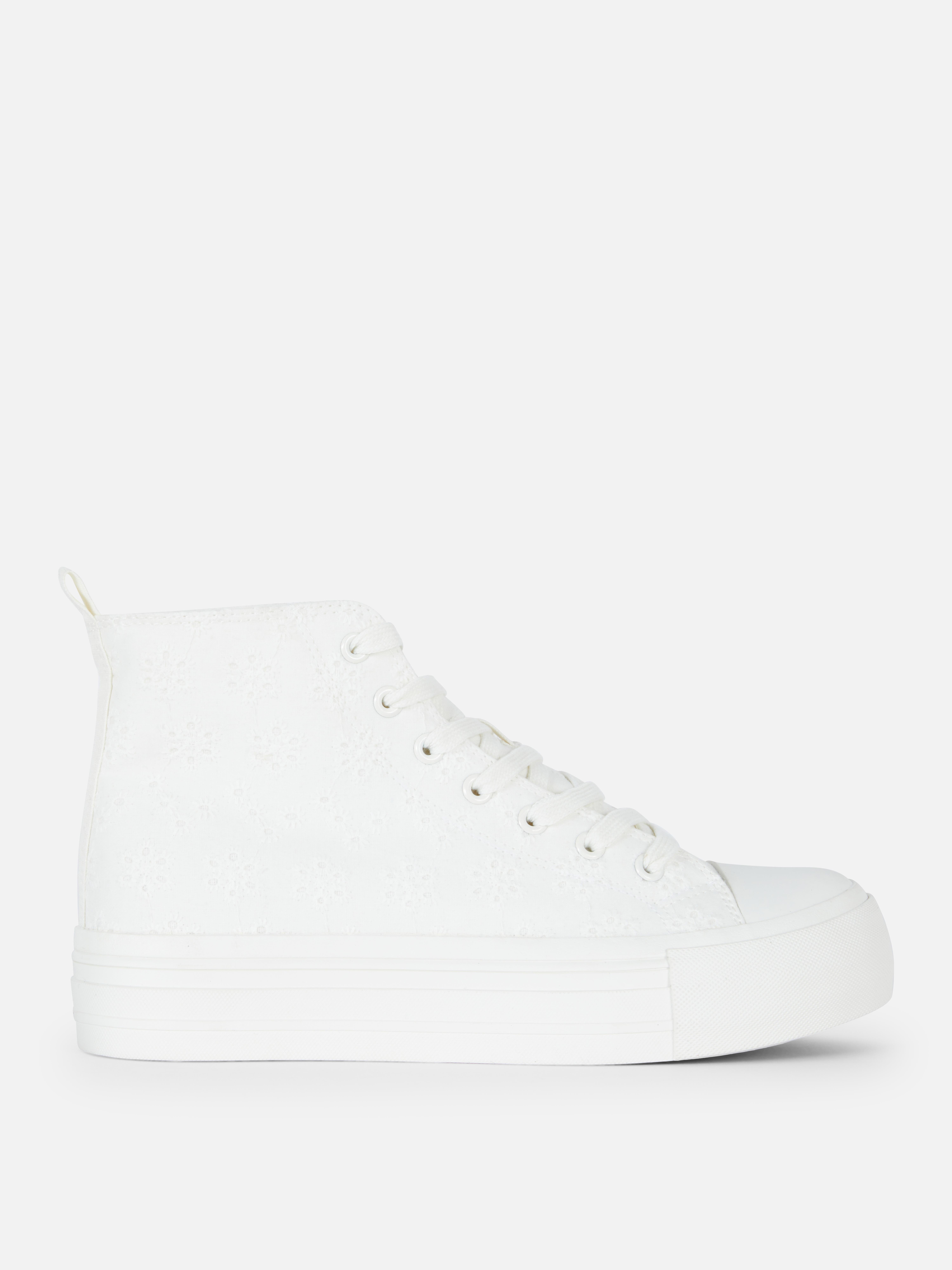 Broderie Anglaise High-Top Trainers