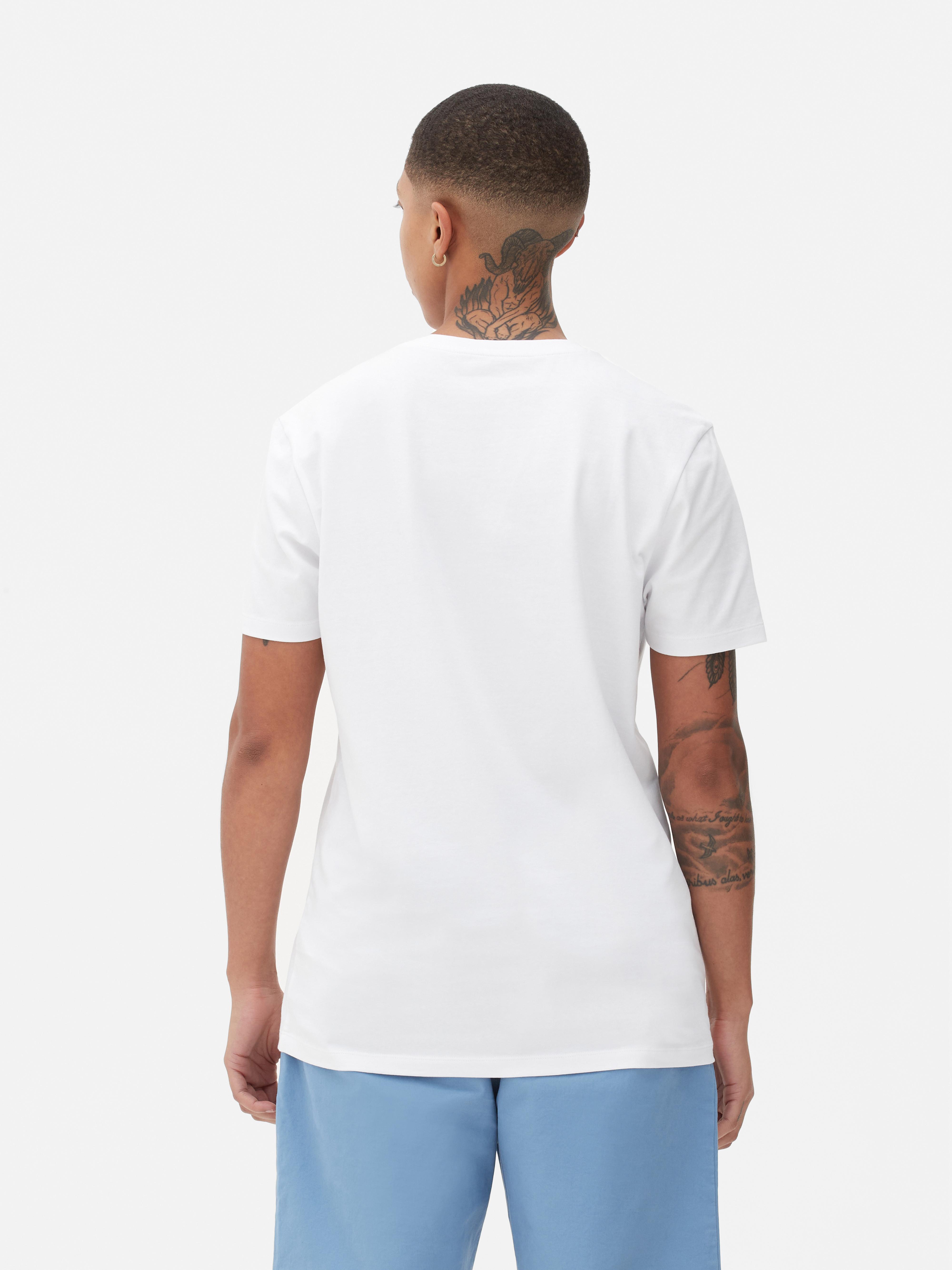 Tee-shirt col V HOM Surpeme en coton stretch blanc