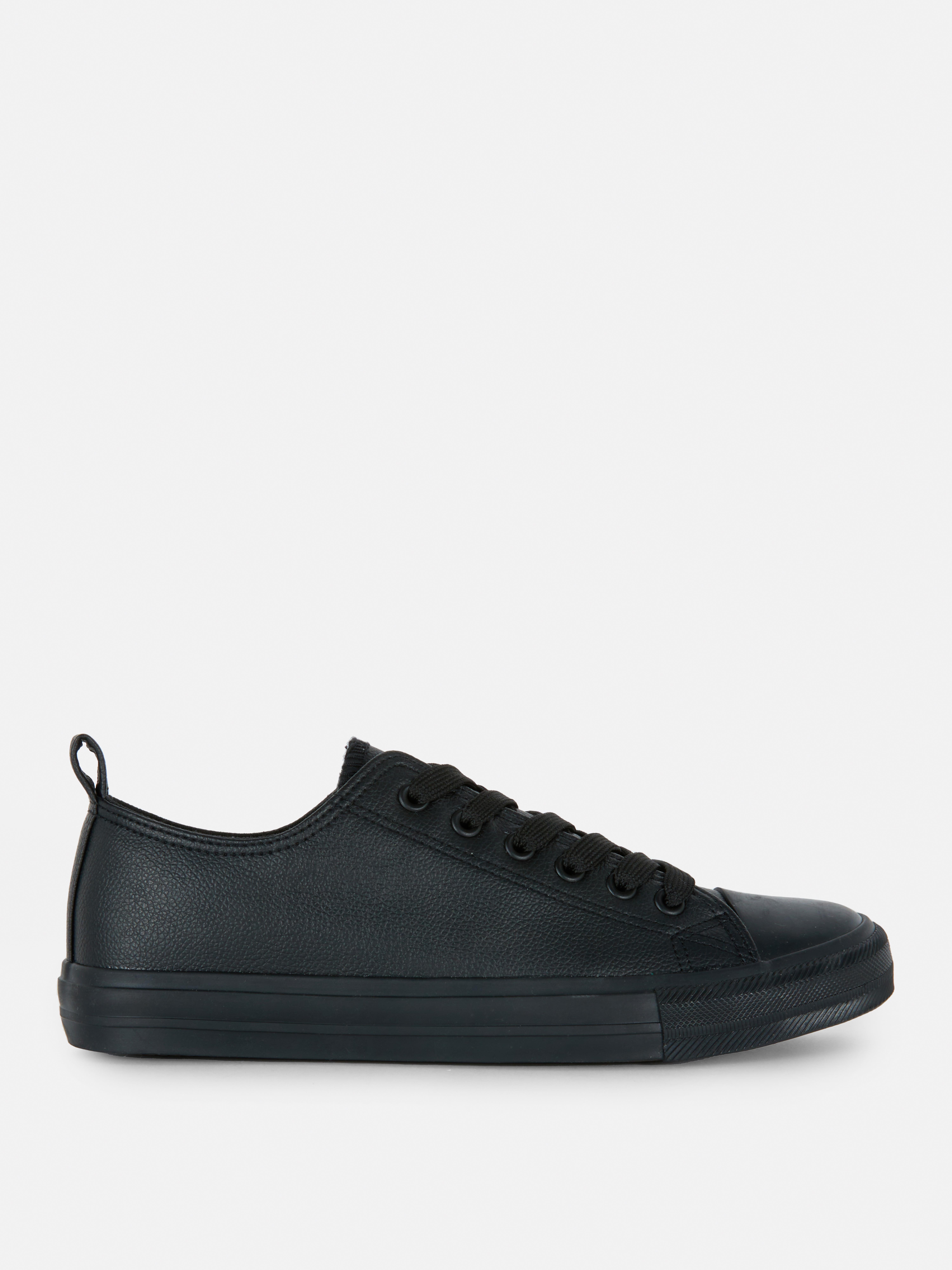 Faux Leather Low Top Trainer