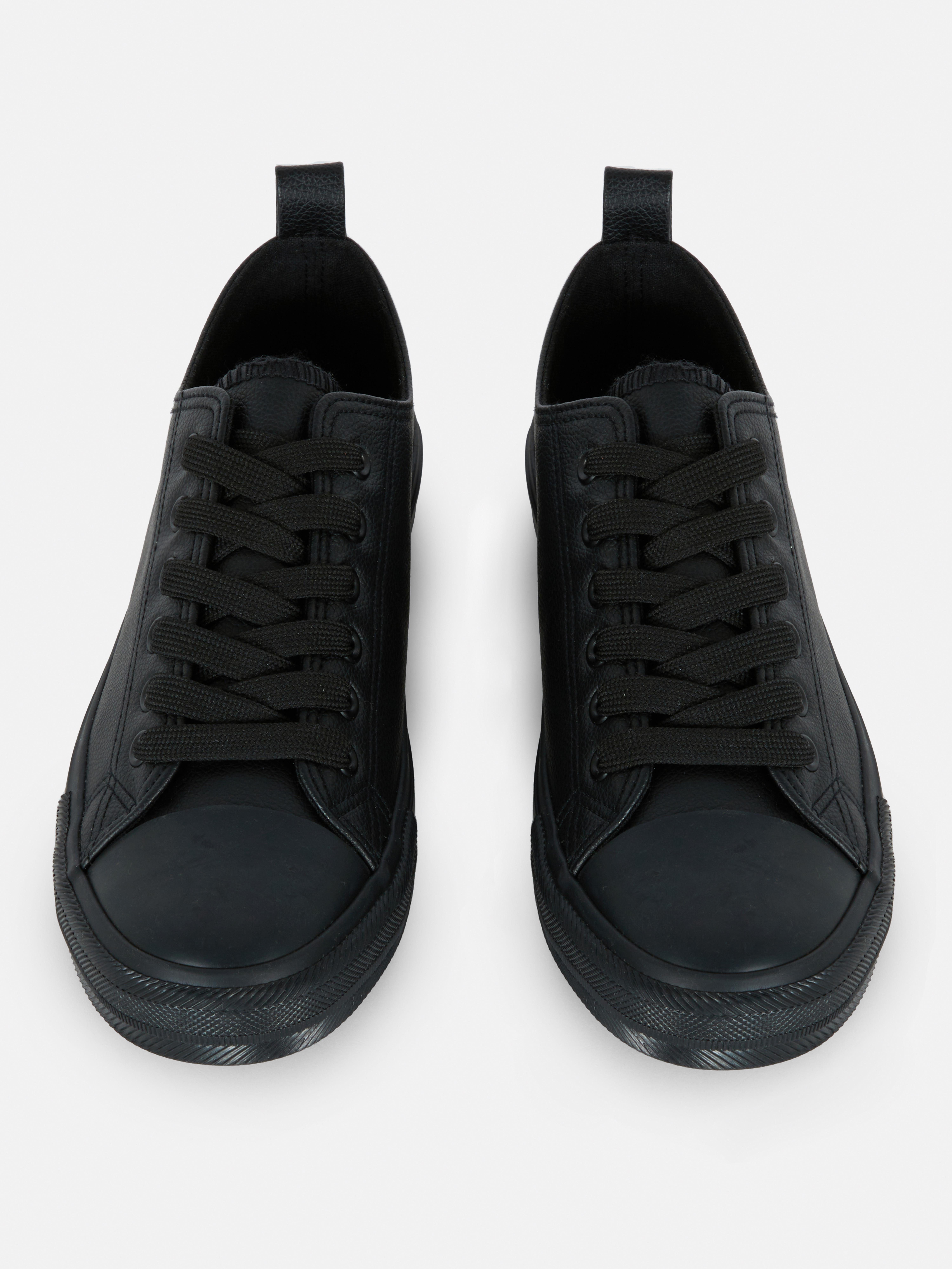 Faux Leather Low Top Trainer